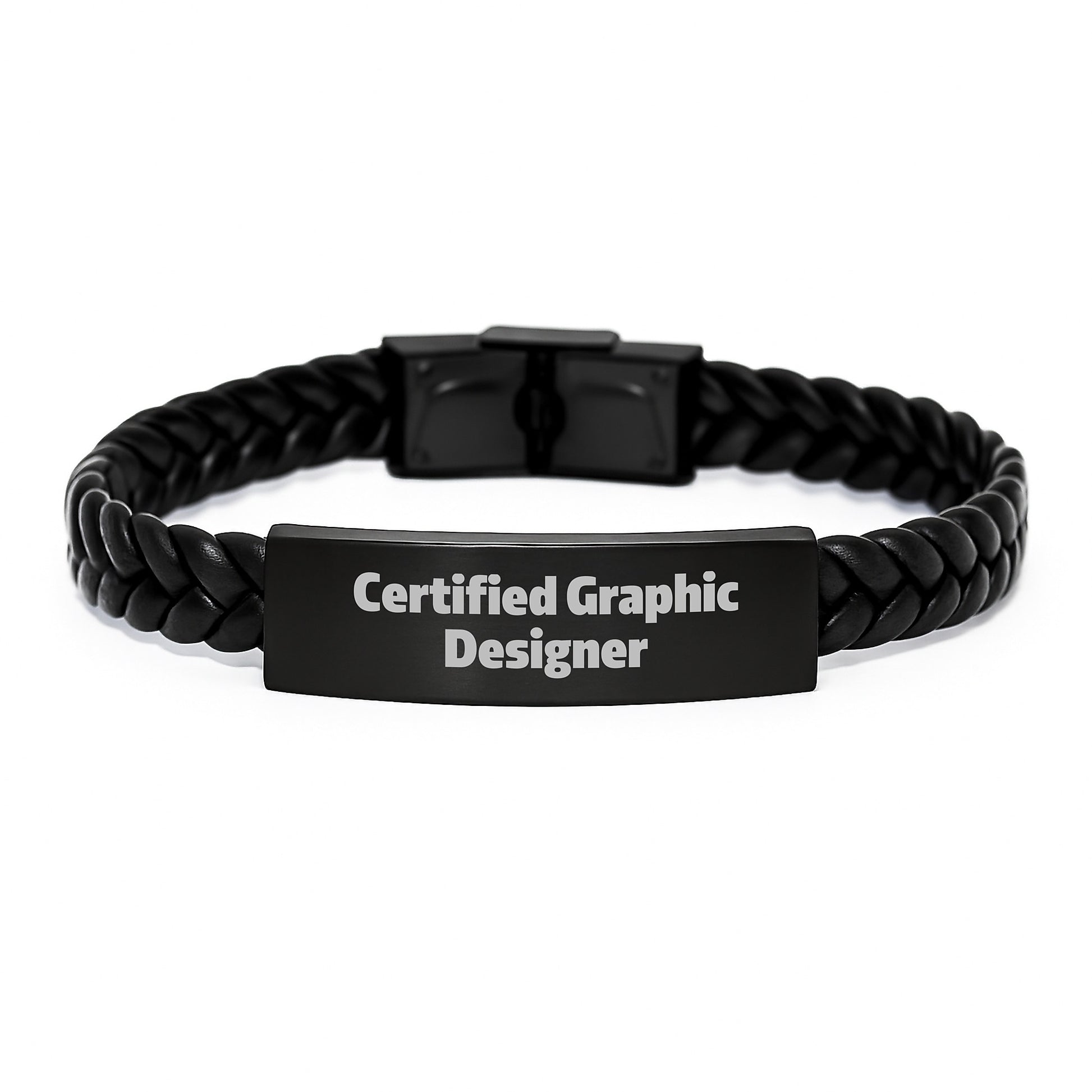 Graphic Designer Gifts for Men - Christmas Unique Gifts from Friends - 'You Are My Masterpiece' Interlaced Leather Bracelet - Image 1
