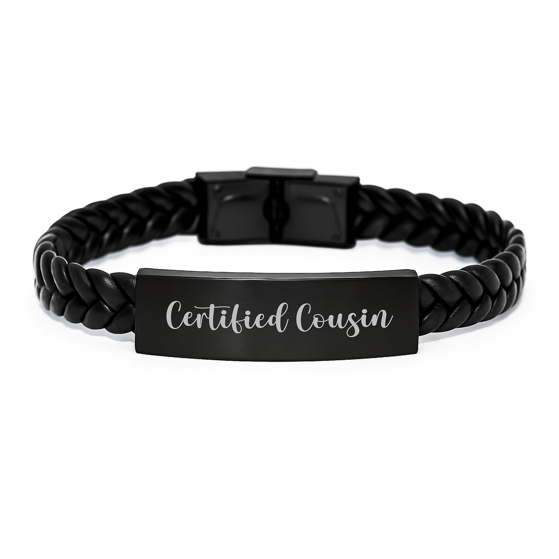Cute Cousin Gifts from Men to Graduation Interlaced Leather Bracelet with Funny Quote - Gifts for Cousin - Image 1