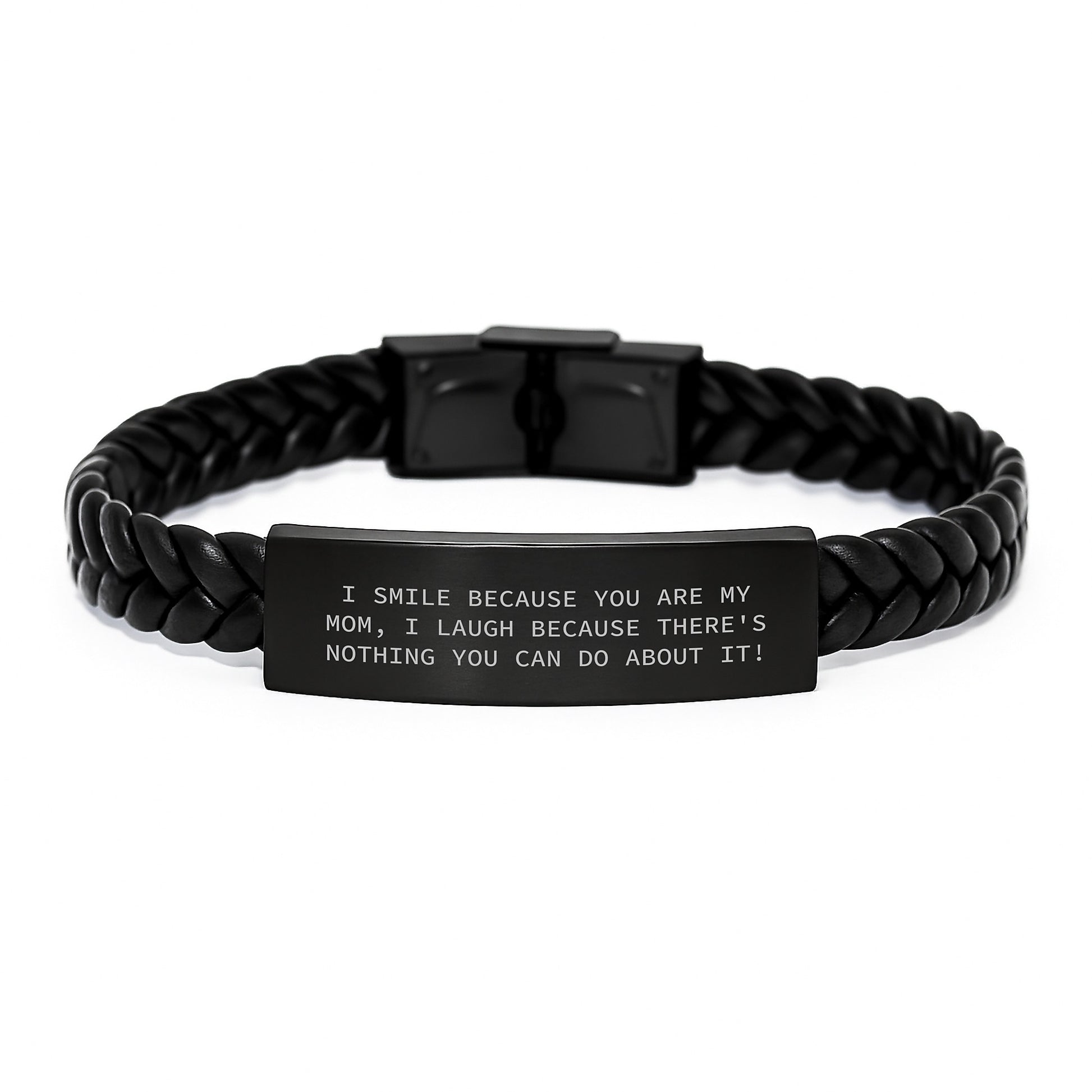 Funny Mom Gifts from Women - Interlaced Leather Birthday Presents for Mom with Engraved Stainless Steel Quote - Gifts for Mom from Family - Image 1