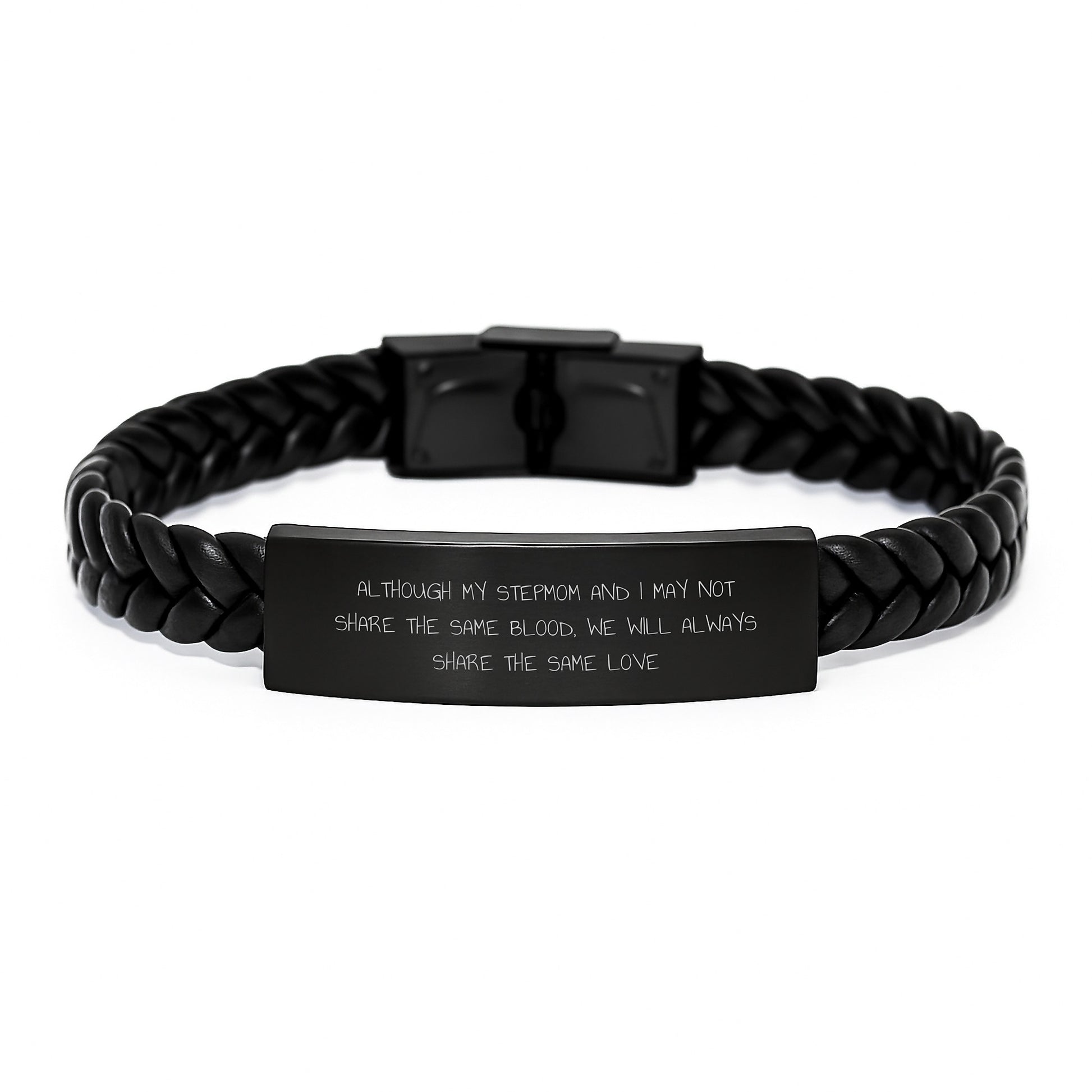 Inspirational Stepmom Gifts: Heartfelt Interlaced Leather Bracelet for Step Mom, Gifts from Family, Perfect for Graduation Unique Gifts - Image 1