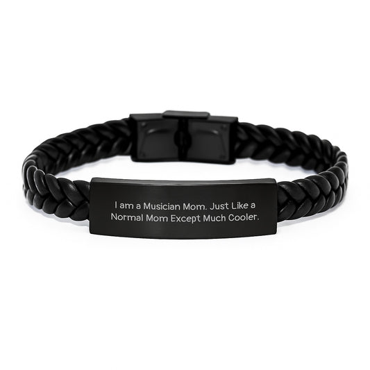 Birthday Gift for Her Musician Interlaced Leather Bracelet Present - Image 1