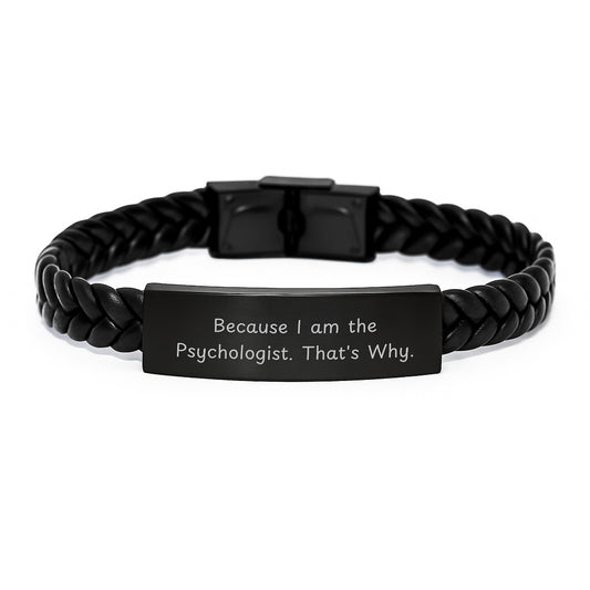 Psychologist Keepsake Interlaced Leather Bracelet for Him Birthday Gift - Image 1