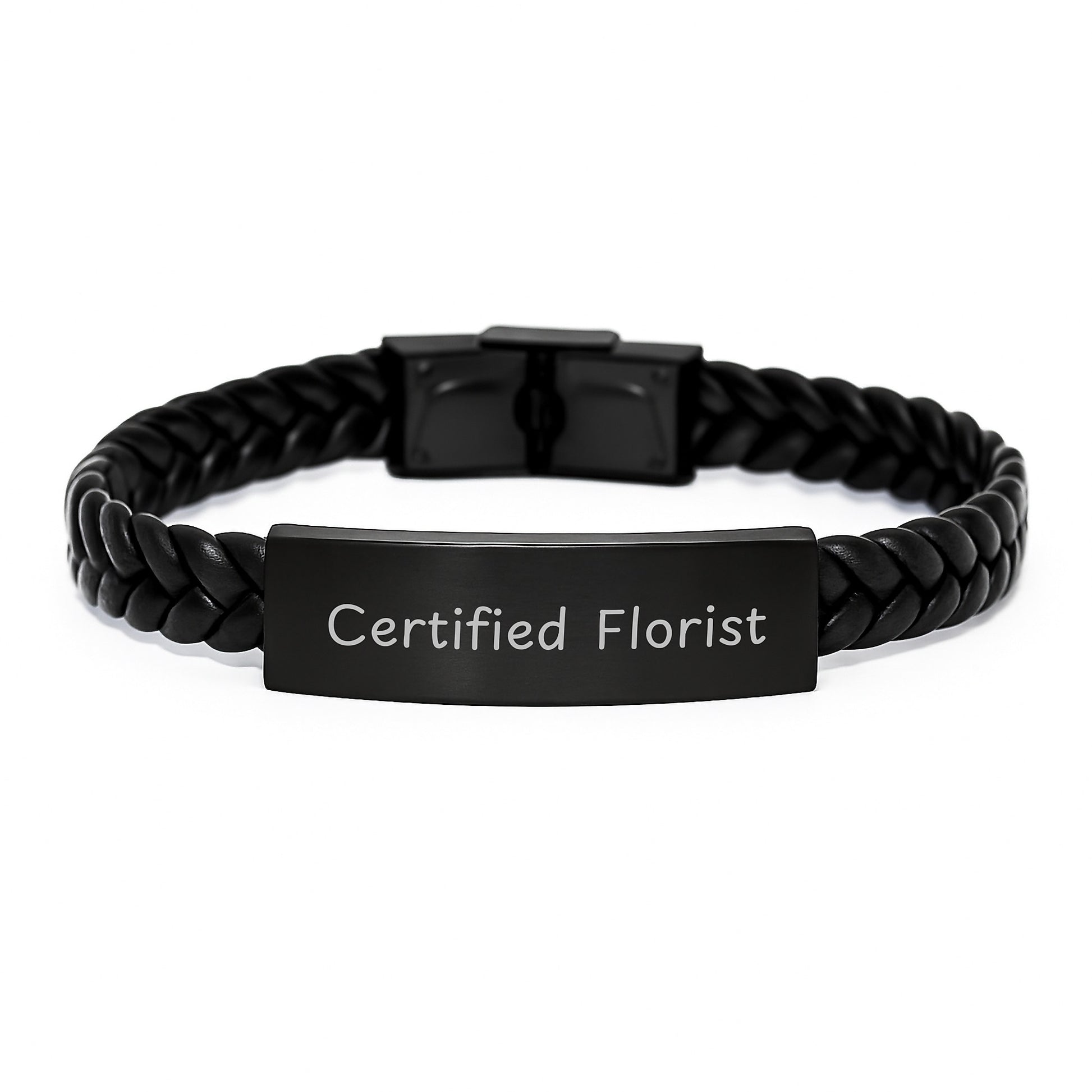 Certified Florist's Delight Interlaced Leather Bracelet Gifts from Friends to Florist Men for Christmas - Image 1