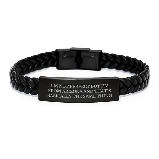 Arizona Inspired Unique Gifts from Arizona for Men's Birthday Unique Interlaced Leather Bracelet - Image 1