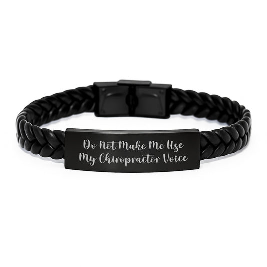 Chiropractor Gifts from Men, Funny Interlaced Leather Bracelet for Chiropractor, Valentine's Unique Gifts for Chiropractor - Image 1