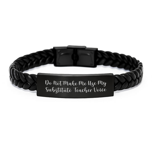 Funny Substitute Teacher Gifts for Her Interlaced Leather Bracelet from Daughters - Mother's Day Unique Gifts - Image 1