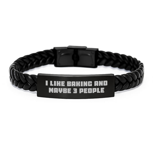 Baking Enthusiast Interlaced Leather Bracelet Gifts from Friends for Men and Women Graduation Unique Baking Accessories - Image 1