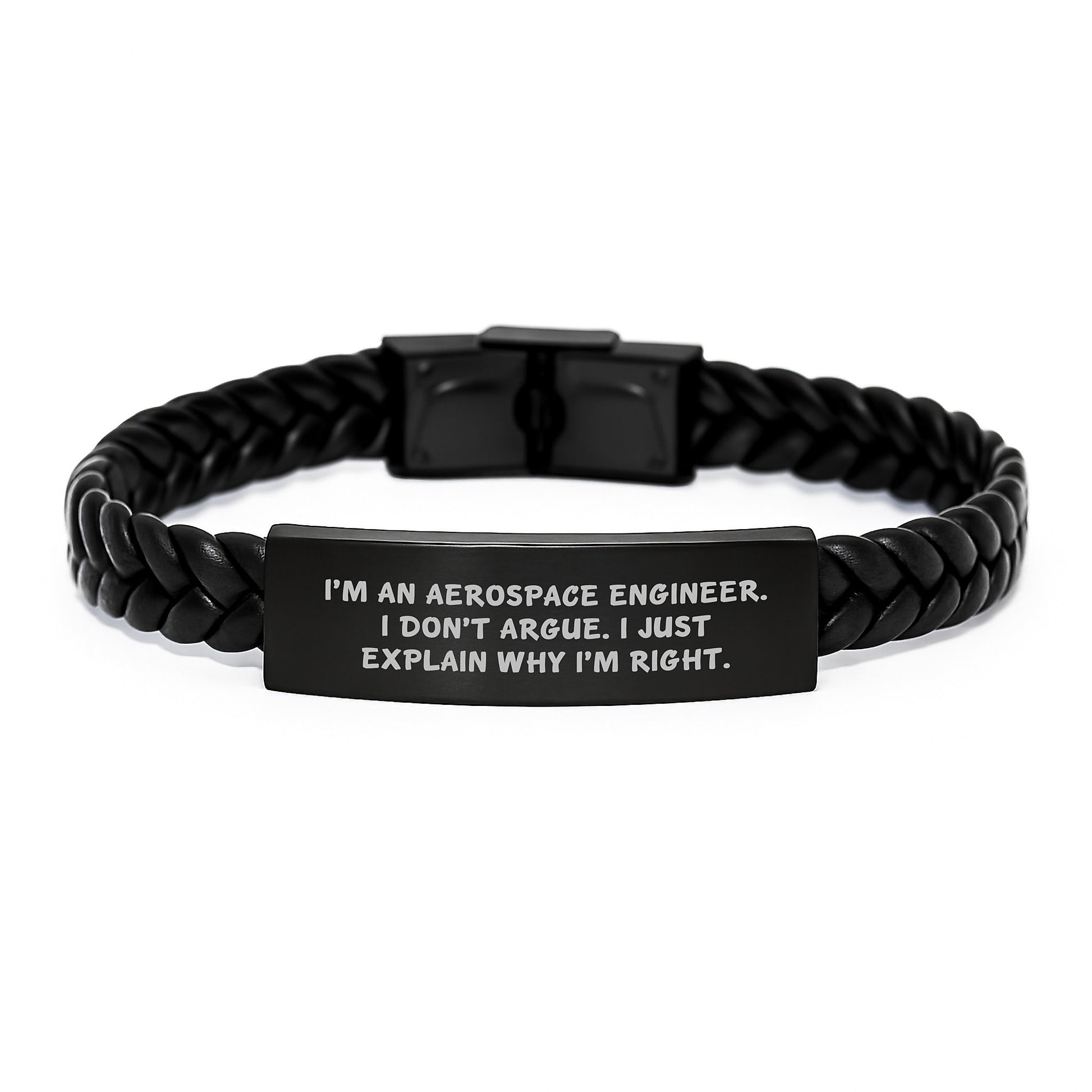 Aerospace Engineer Interlaced Leather Bracelet Birthday Gift for Him - Image 1