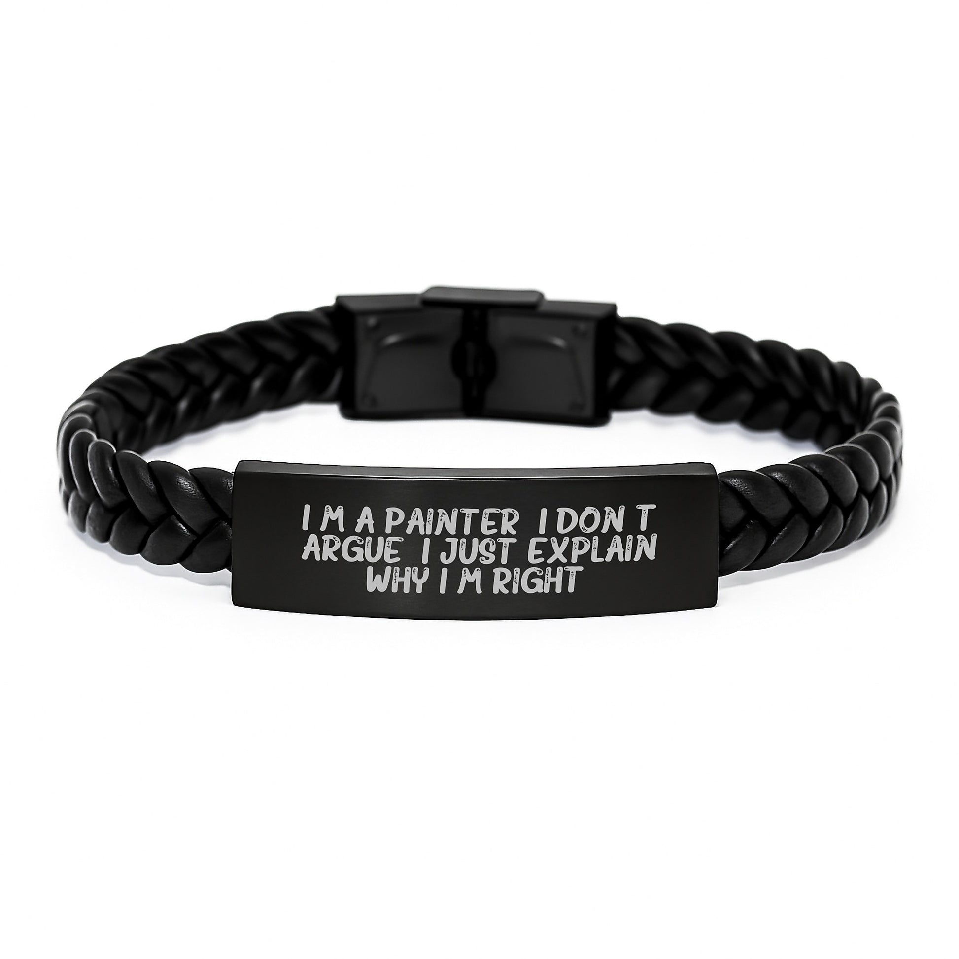 Funny Painter Gifts for Men, Interlaced Leather Bracelet with Stainless Steel and PU Leather, Gifts from Friends for Painter Graduation Unique Gifts - Image 1