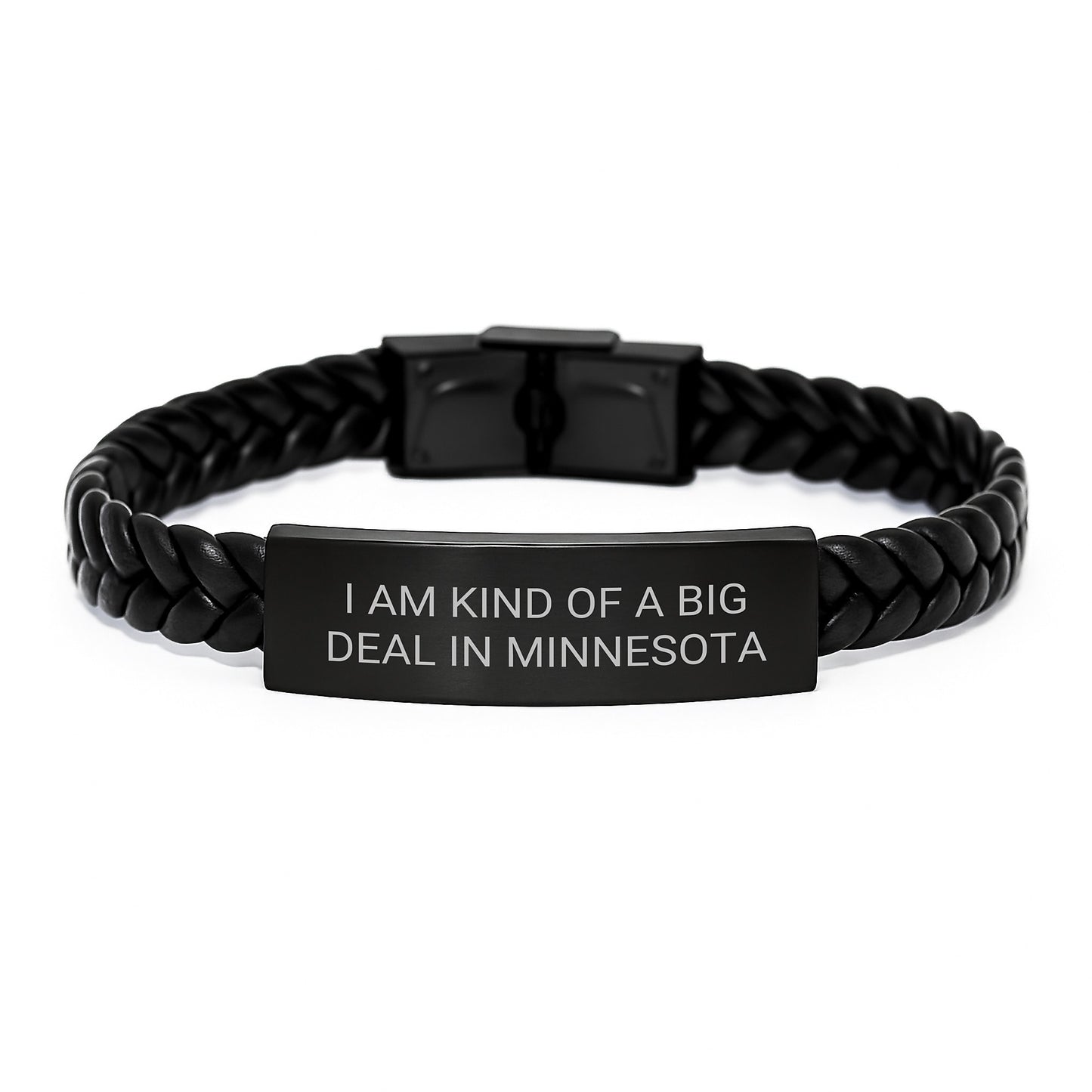 Minnesota Unique Gifts, Funny Interlaced Leather Bracelet, Gifts from Friends to Family in Minnesota - Image 1