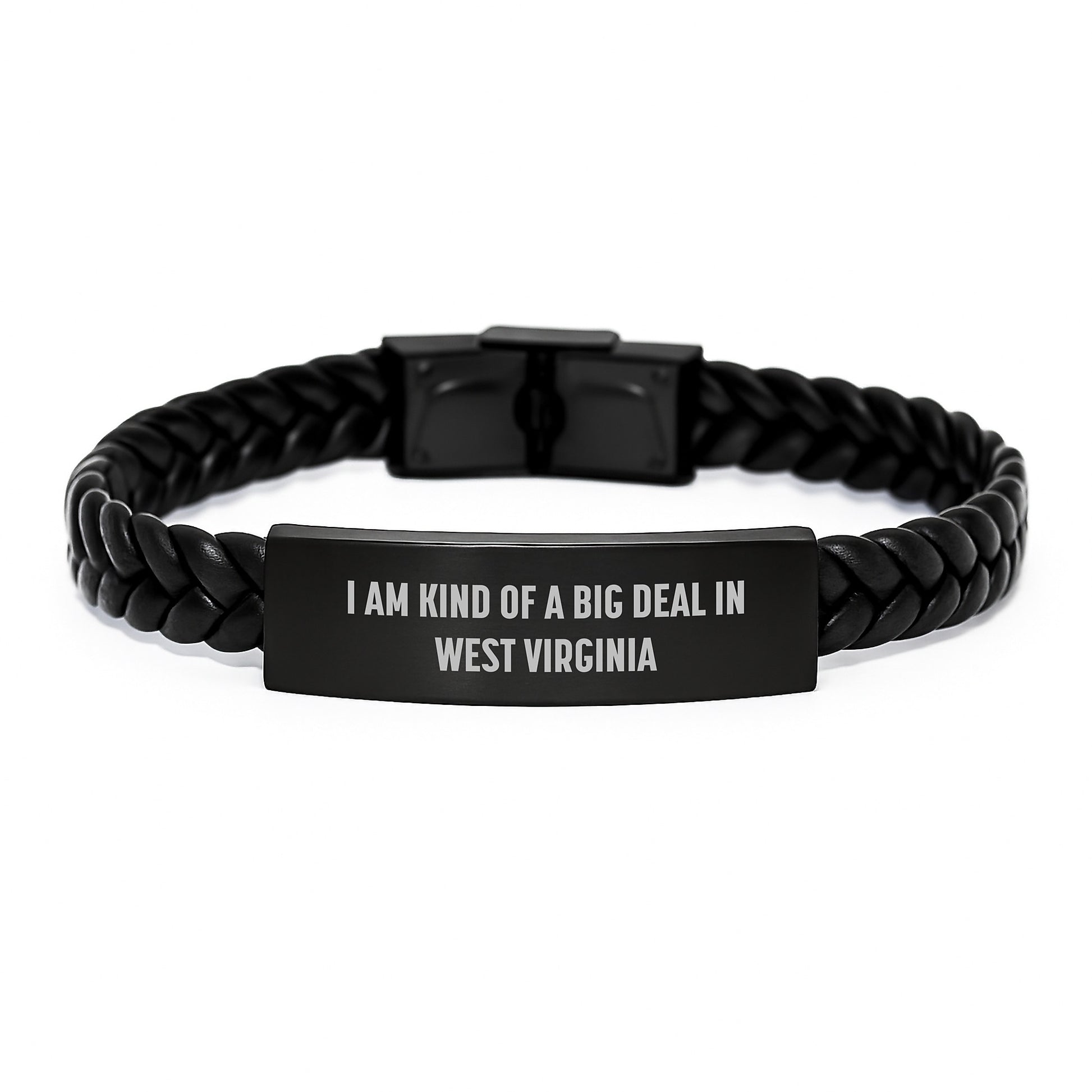 West Virginia Gifts for Men, Unique Interlaced Leather Bracelets from Friends, Inspirational 'I Am Kind Of A Prime Selection In West Virginia' Birthday Unique Gifts - Image 1
