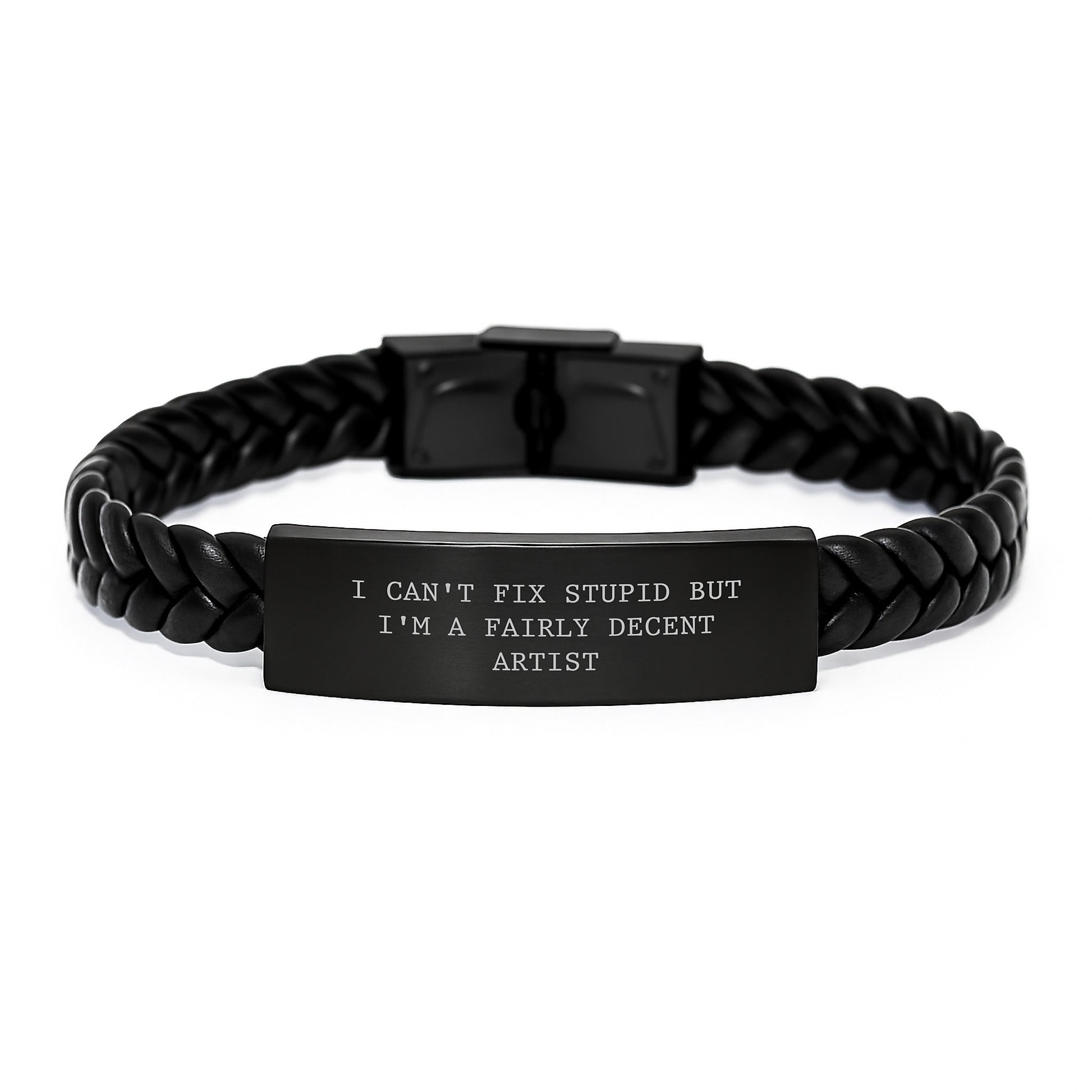 Funny Artist Quote Interlaced Leather Bracelet Gifts from Friends for Men and Women - Great Graduation Unique Gifts - Image 1