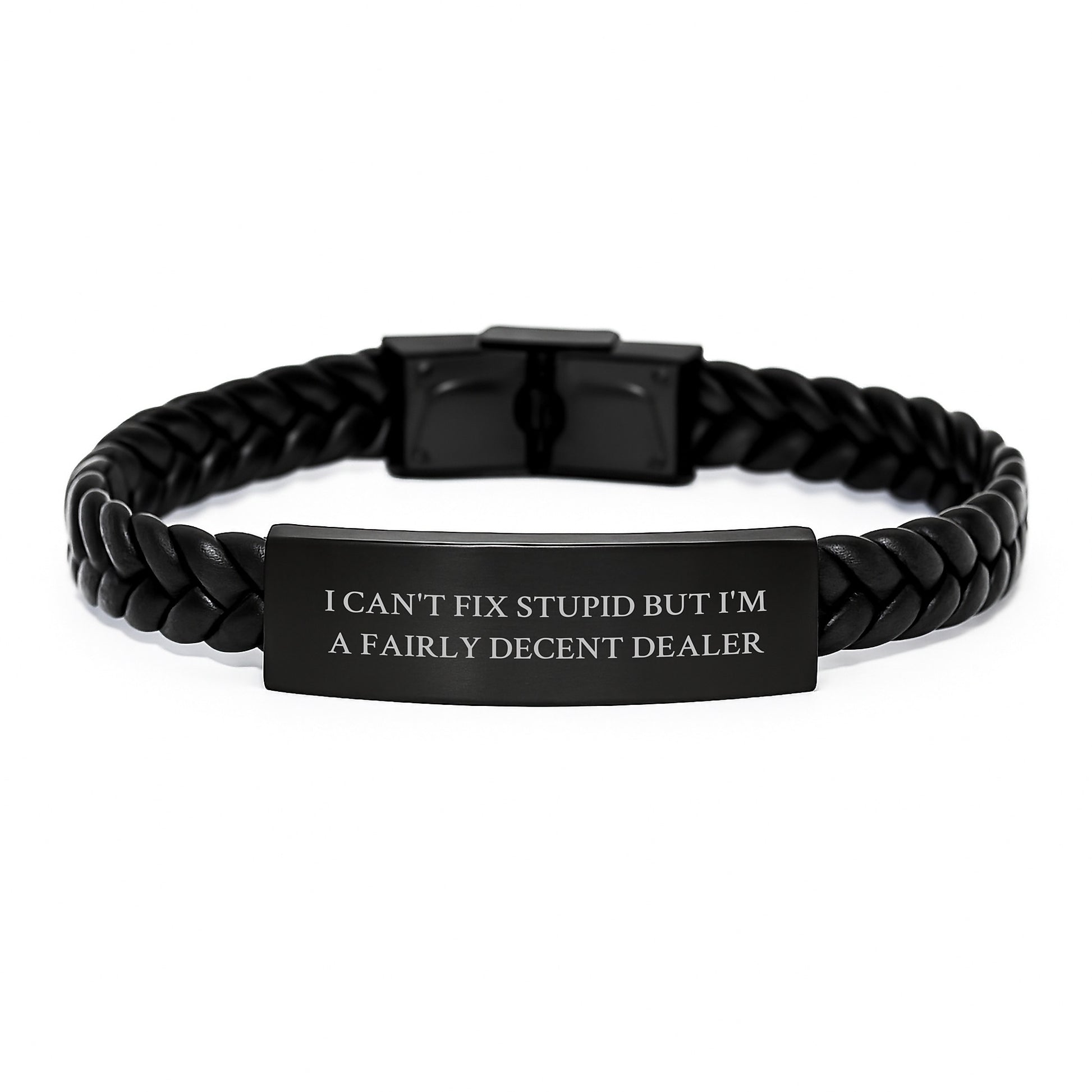 Dealer Interlaced Leather Bracelet Keepsake Birthday Gift for Him - Image 1