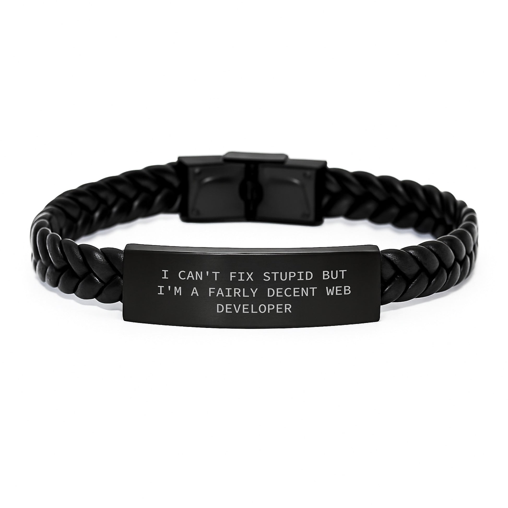 Funny Web Developer Leather Bracelet Graduation Unique Gift for Men from Friends - Image 1