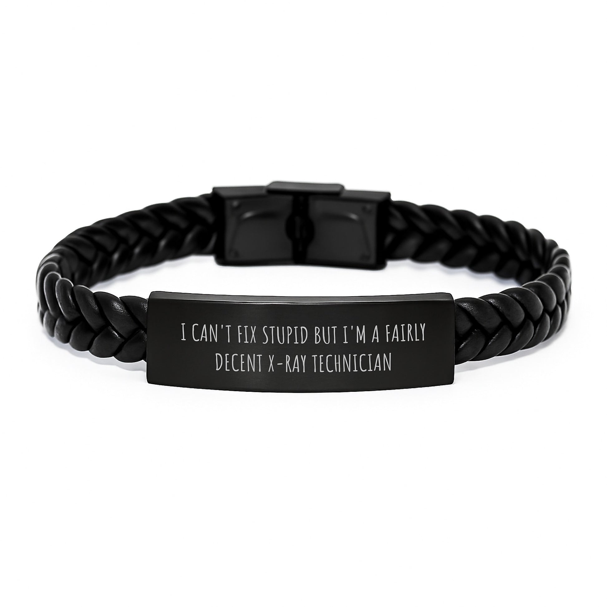 X-Ray Technician Gifts for Men - Inspirational Interlaced Leather Bracelet with Funny Quote - Gifts from Family and Friends for Graduation Unique Gifts - Image 1