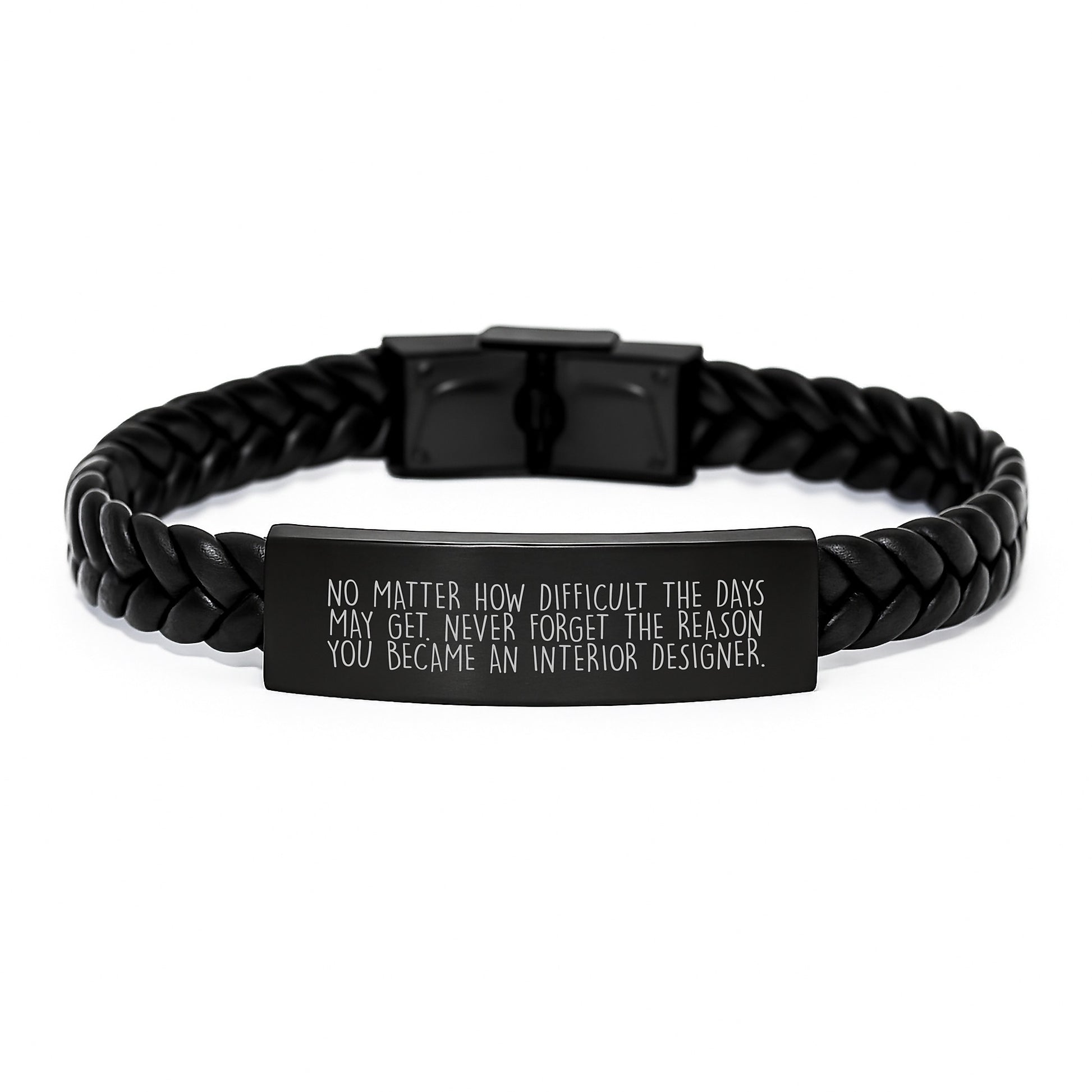 Interior Designer Inspirational Gifts from Friends for Men, Women, Coworkers, Family - Interlaced Leather Bracelet for Graduation Unique Presents - Image 1