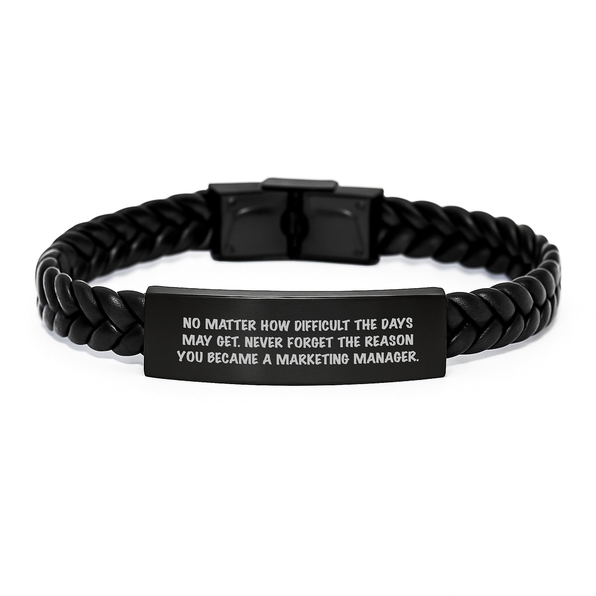 Marketing Manager Inspirational Gifts from Friends for her, Interlaced Leather Bracelet, Never Forget the Reason You Became a Marketing Manager, Graduation Unique Gifts - Image 1