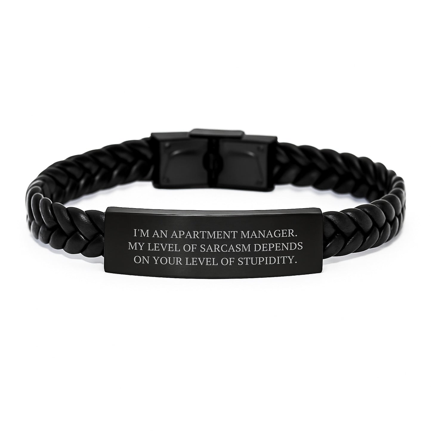 Funny Apartment Manager Gifts for Men - Sassy Interlaced Leather Bracelet, Gifts from Friends or Family for Apartment Manager Graduation Unique Gifts - Image 1