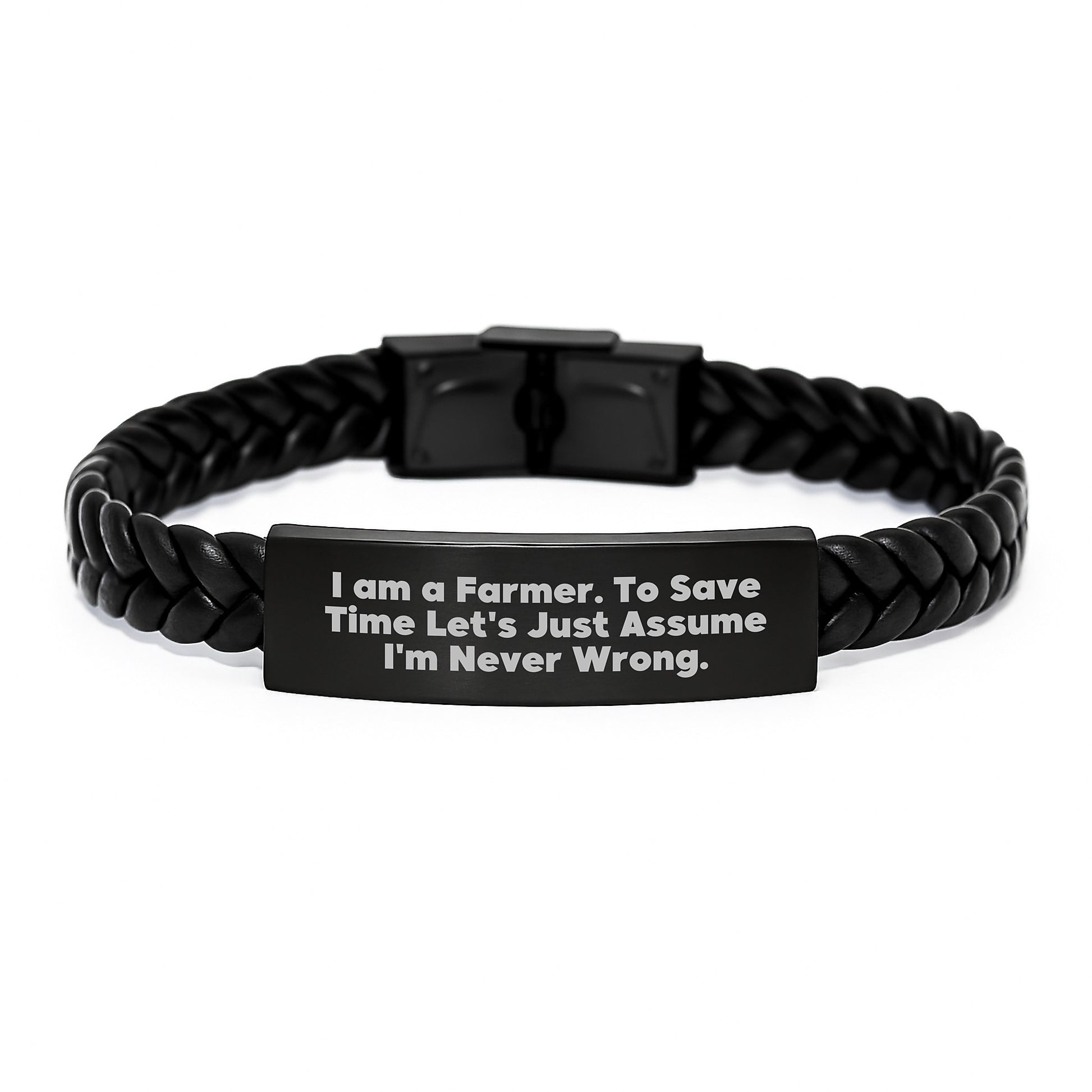 For Him Keepsake Farmer Interlaced Leather Bracelet Birthday Gift - Image 1
