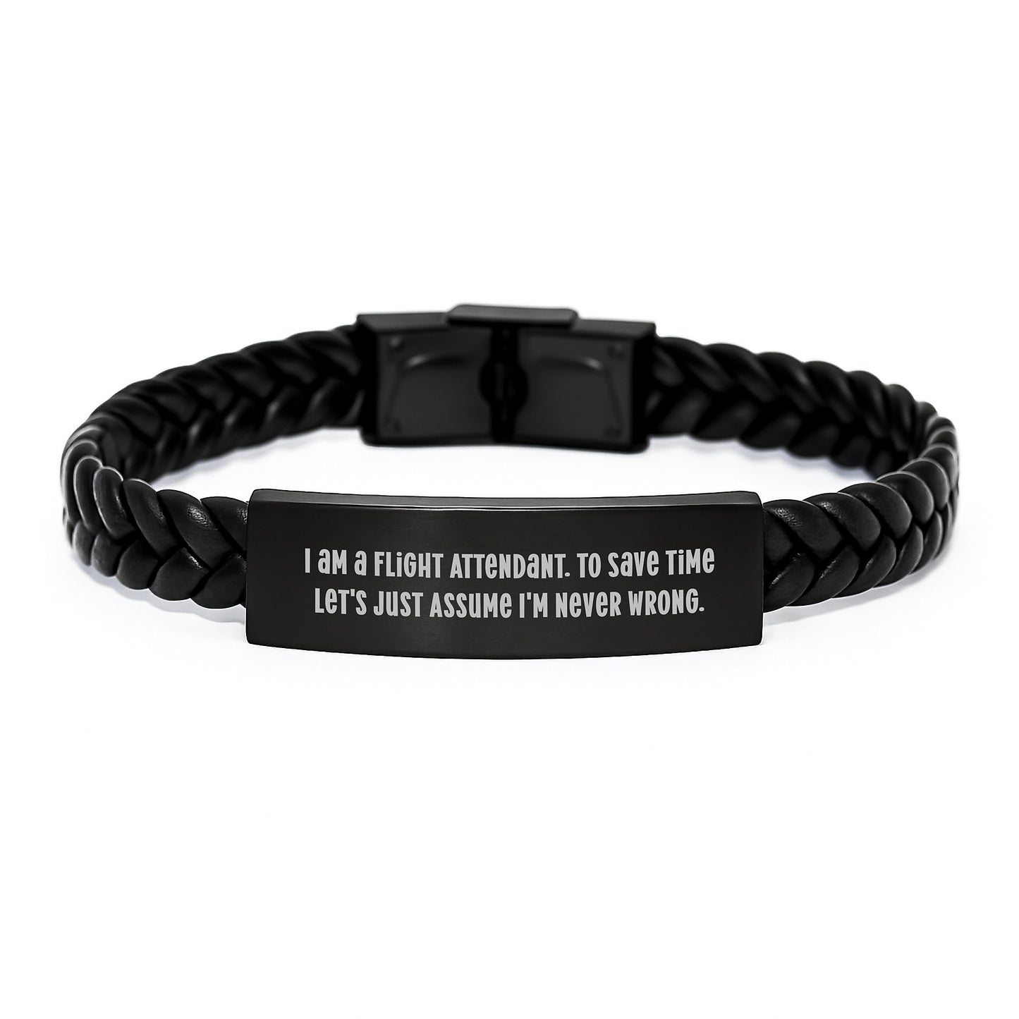 Birthday Gift Interlaced Leather Bracelet for Her Flight Attendant - Image 1