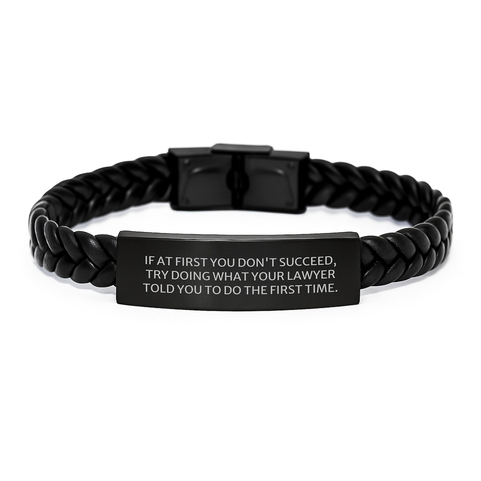 Lawyer Keepsake Interlaced Leather Bracelet for Him Birthday Gift - Image 1
