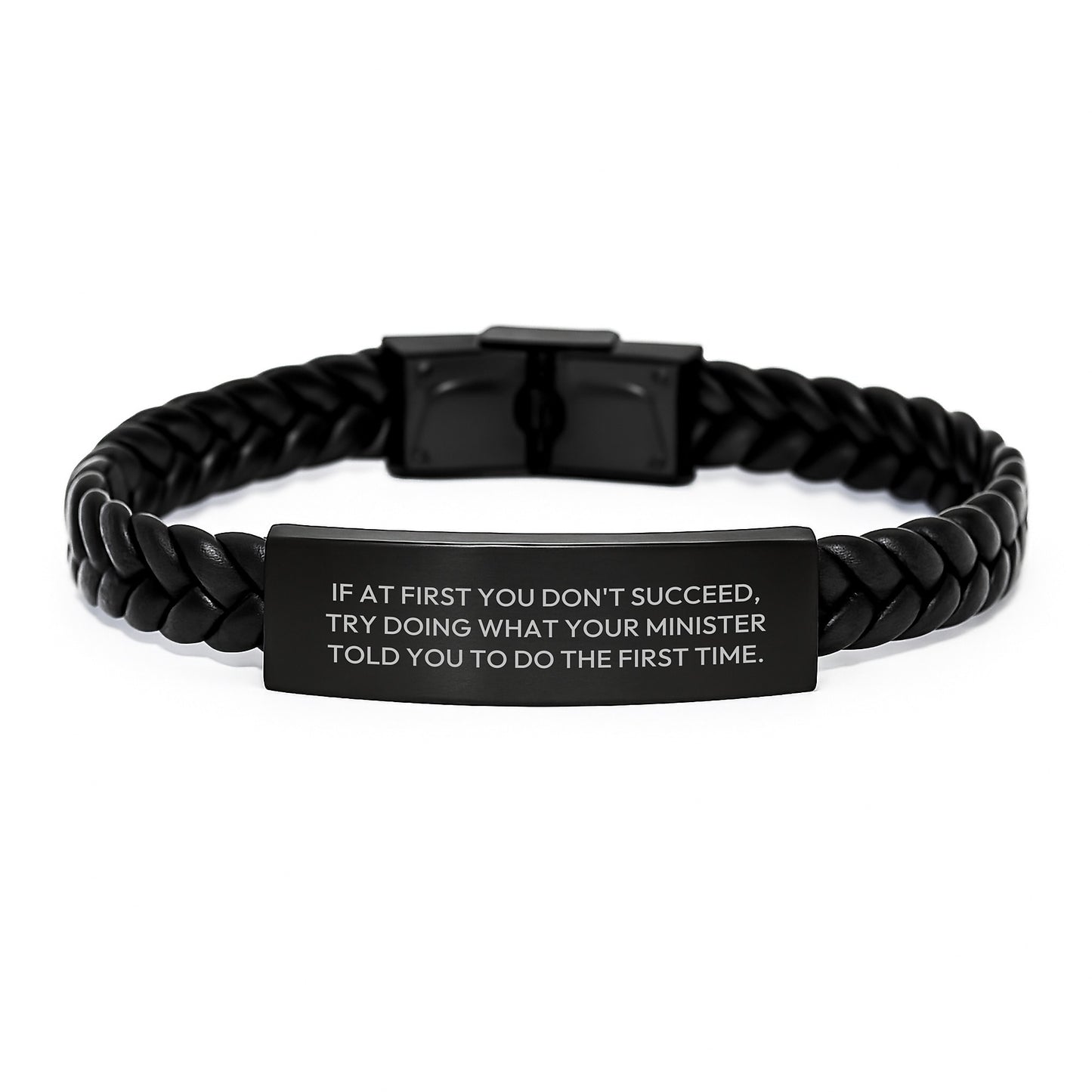 For Him Keepsake Minister Interlaced Leather Bracelet Birthday Gift - Image 1