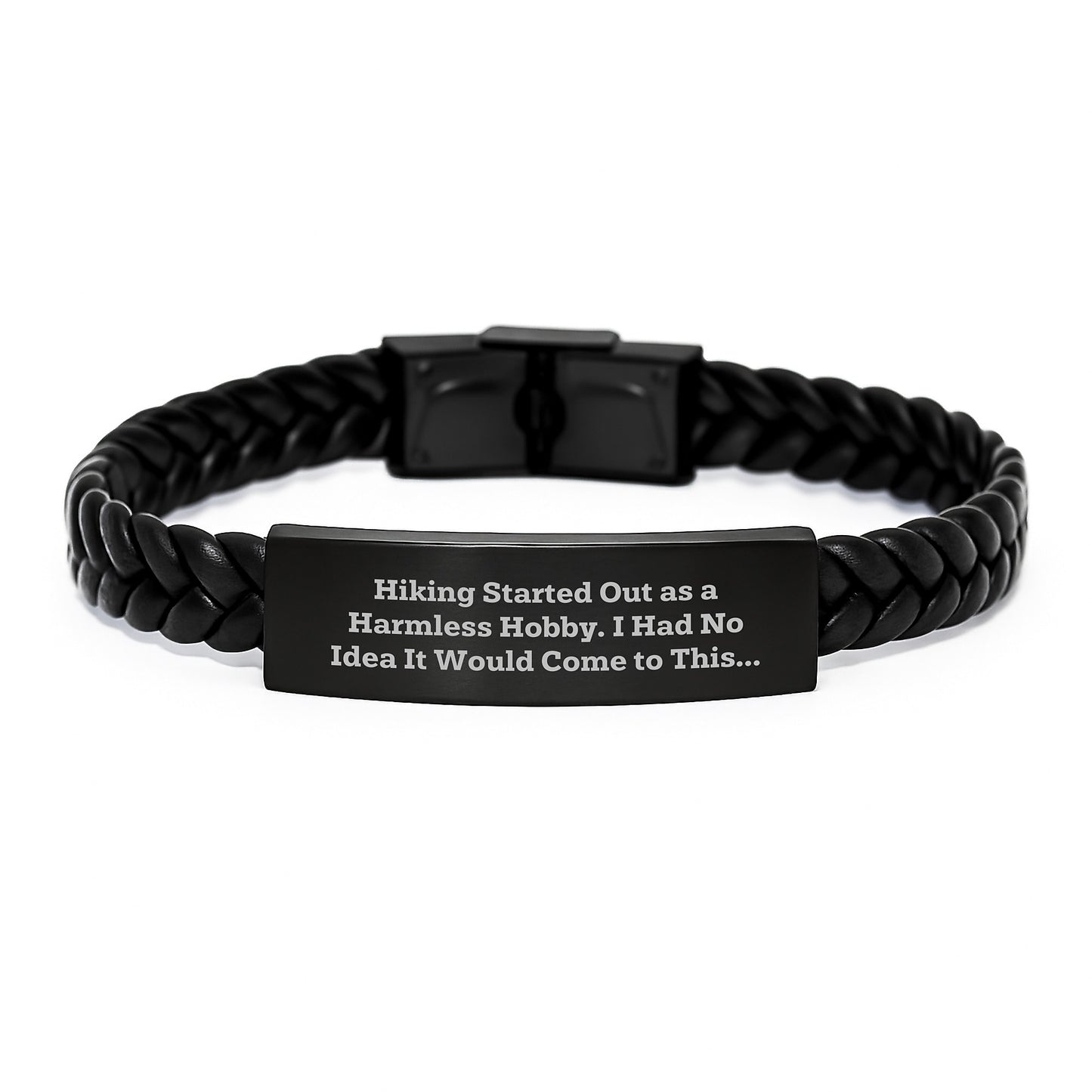 For Him Keepsake Hiking Stainless Leather Bracelet Birthday Gift - Image 1