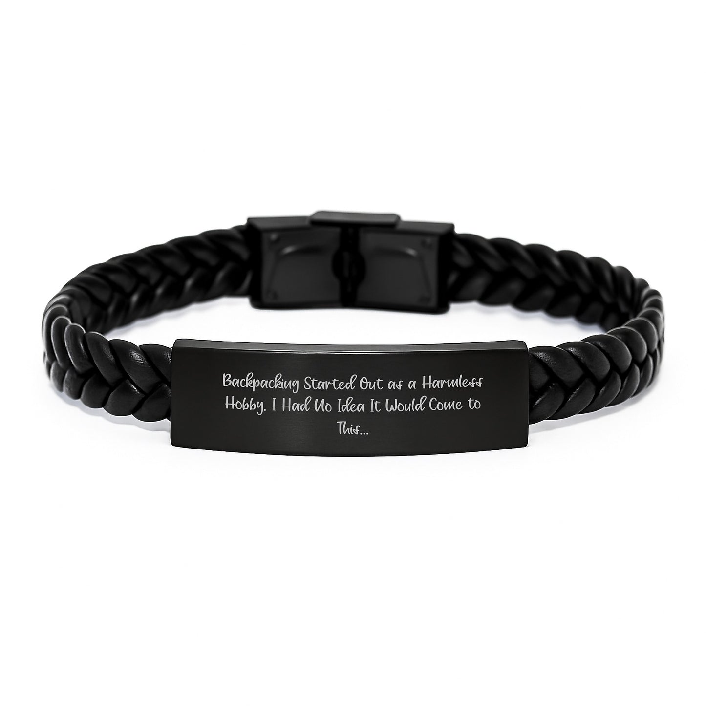 Backpacking Keepsake Interlaced Leather Bracelet for Him Birthday Gift - Image 1