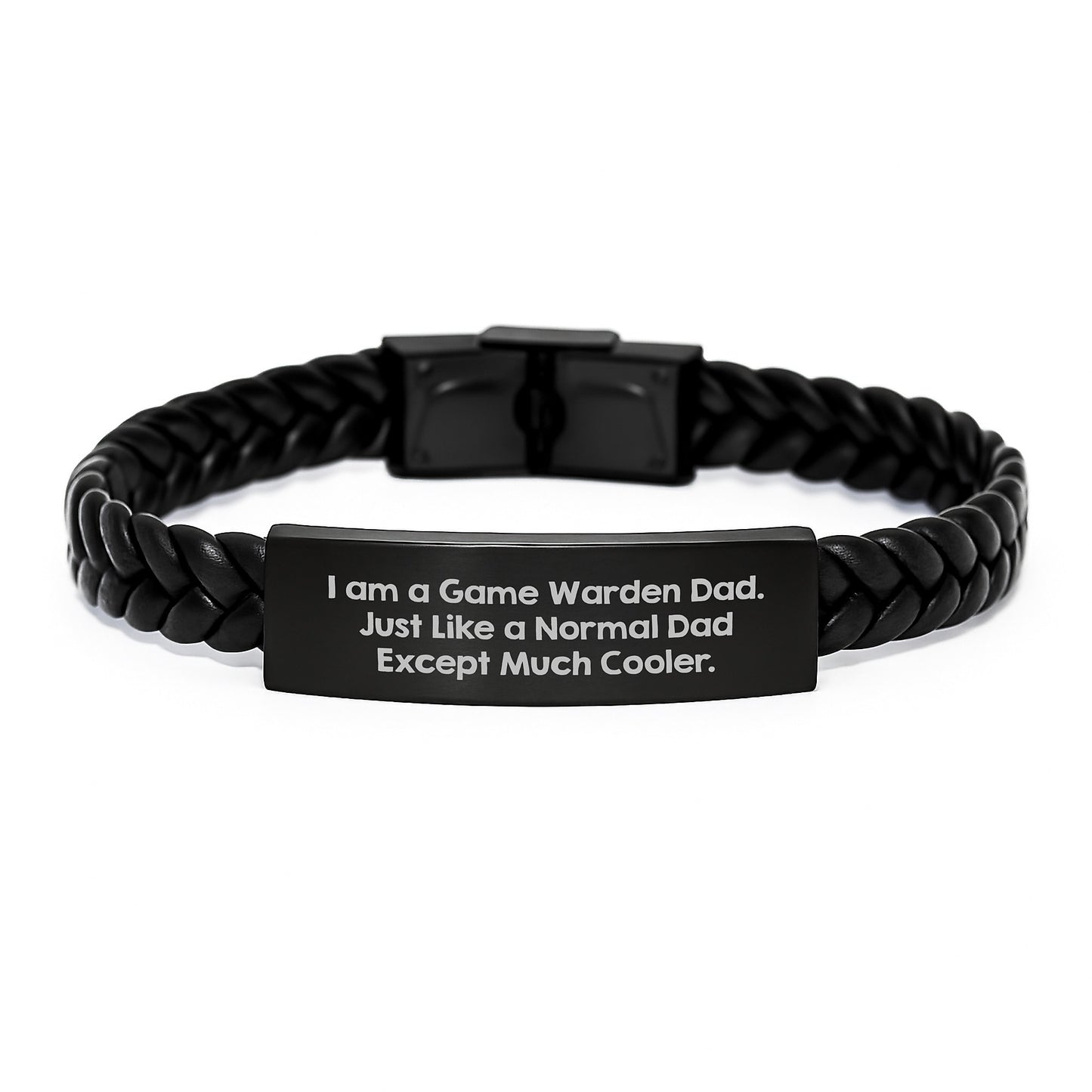 Birthday Gift for Her Game Warden Interlaced Leather Bracelet Present - Image 1