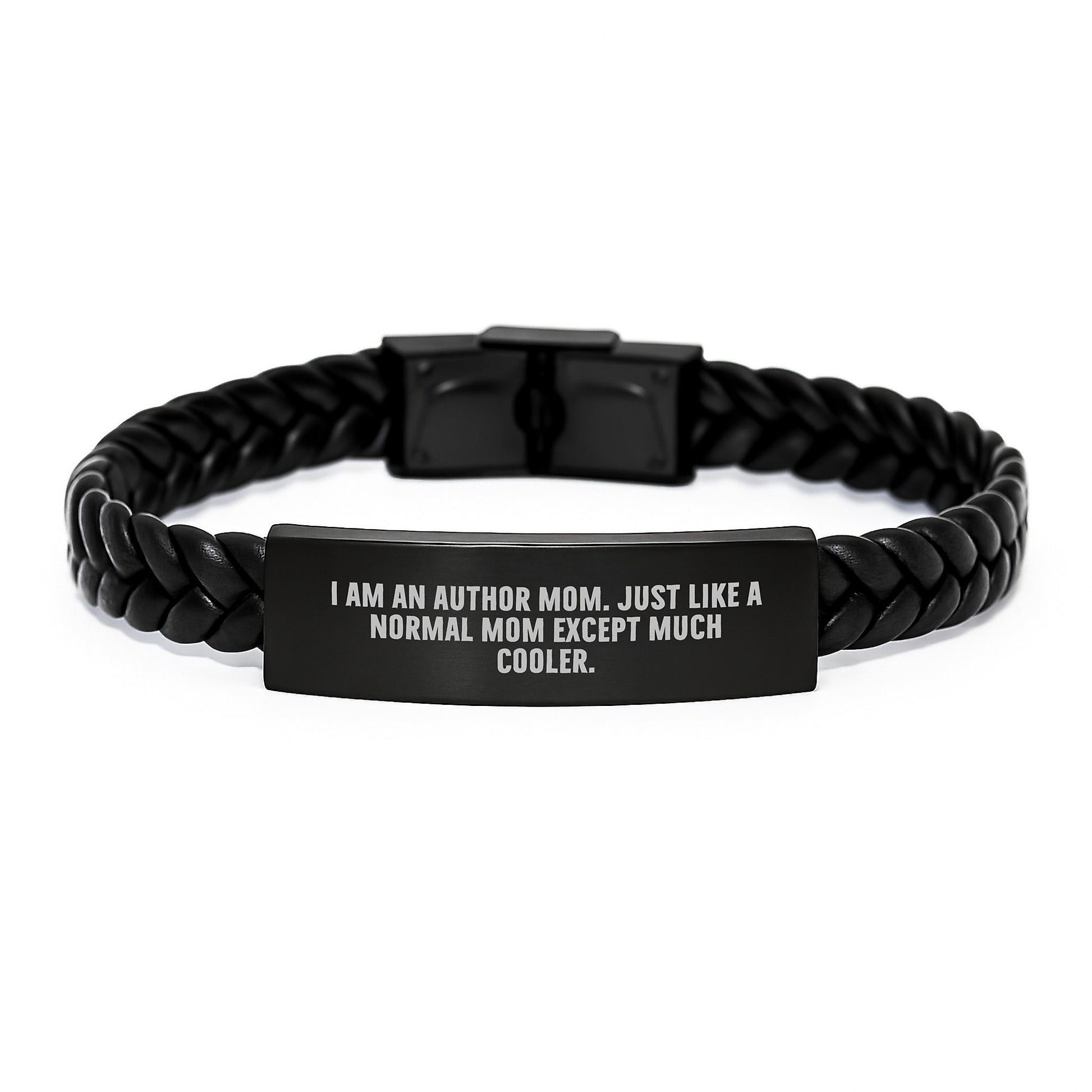 Author Mom Keepsake Interlaced Leather Bracelet for Him Birthday Gift - Image 1