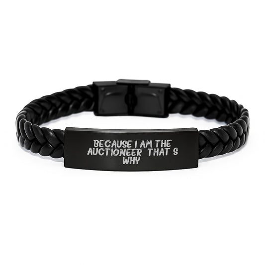Birthday Gift Interlaced Leather Bracelet for Her Present Auctioneer - Image 1