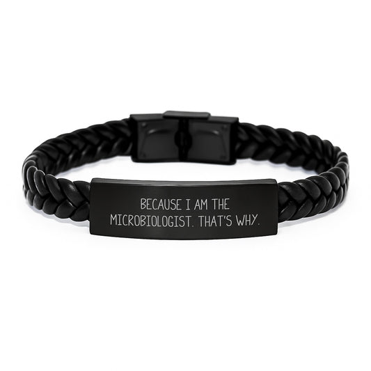 Witty Microbiologist Gift Interlaced Leather Bracelet for Friends - Image 1