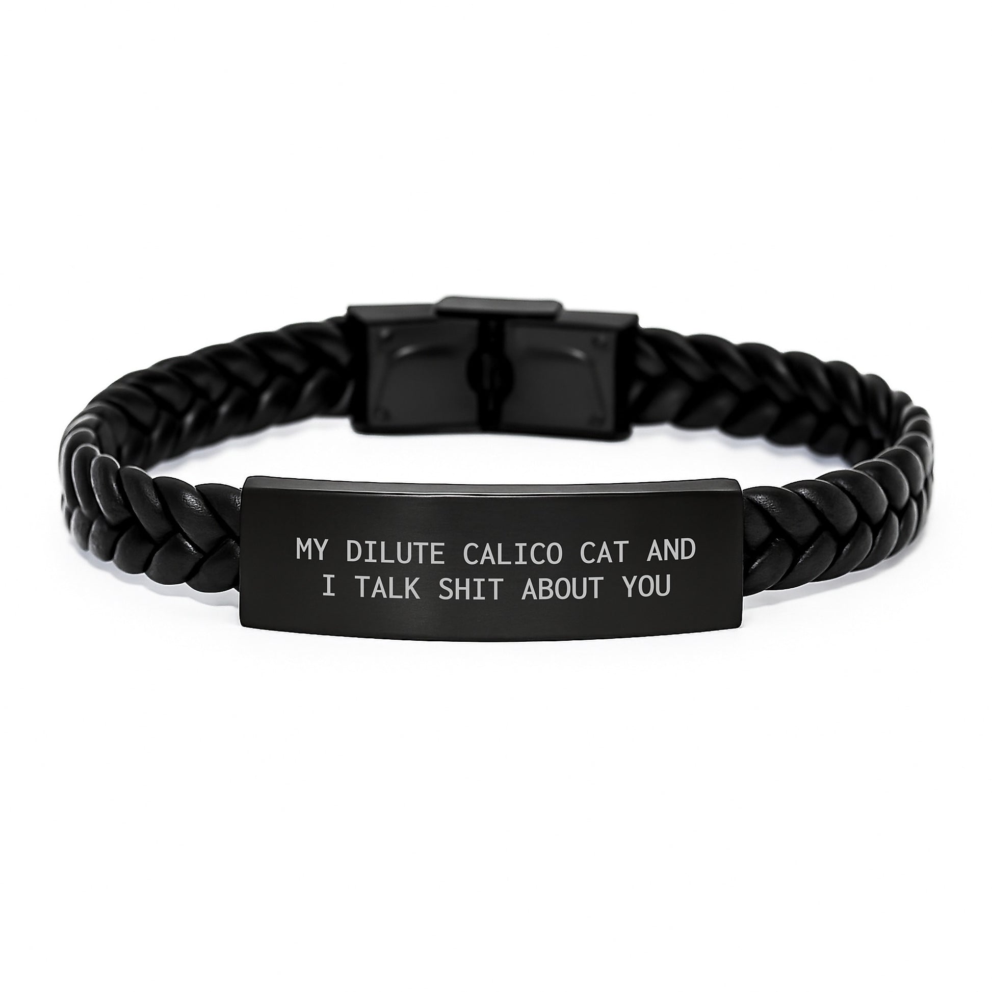 Funny Dilute Calico Cat Gifts for Women - Interlaced Leather Bracelet from Friends, Valentine's Unique Gifts - Image 1
