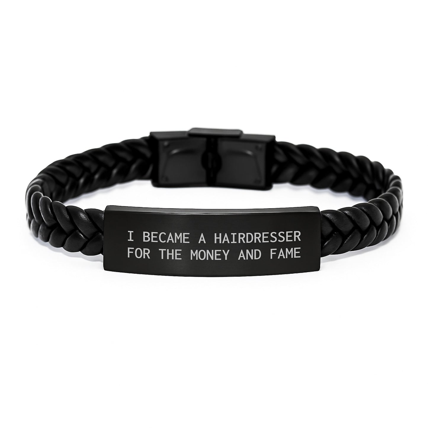 Funny Hairdresser Quotes Interlaced Leather Bracelet Gifts for Hairdresser Birthday from Friends - Image 1