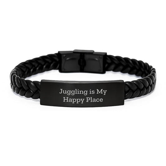 Juggling Inspirational Gifts from Jugglers to Juggling Enthusiasts, Unique Mother's Day Unique Gifts for Juggling Moms, Interlaced Leather Bracelet Handmade with Stainless Steel and PU Leather - Image 1