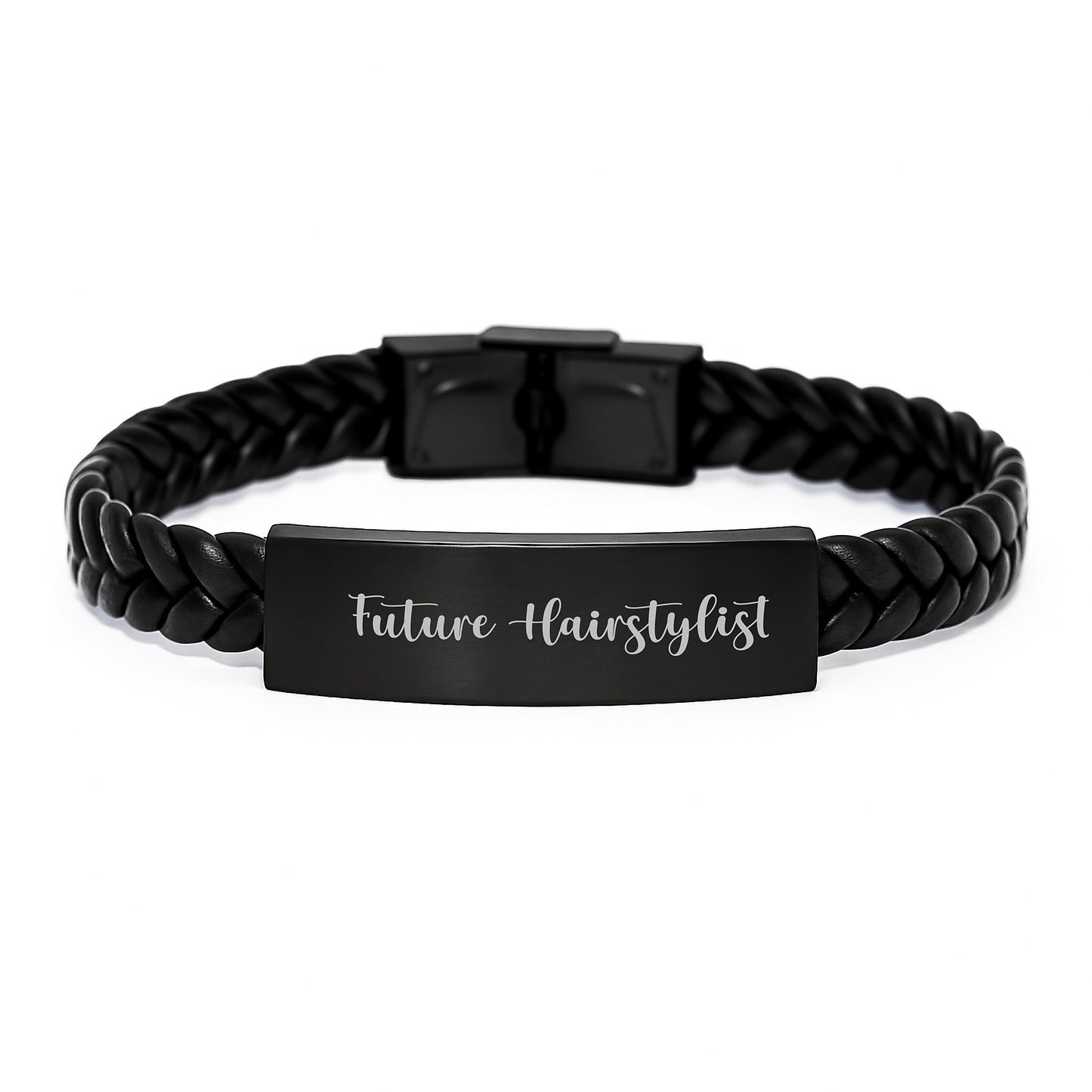 Funny Future Hairstylist Gifts, Interlaced Leather Bracelet for Hairstylist, Unique Birthday Unique Gifts from Friends to Hairstylist, Gifts for Future Hairstylist - Image 1