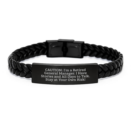 Funny General Manager Gifts, Interlaced Leather Bracelet for, Gifts from Coworkers to General Manager for Birthday - Image 1