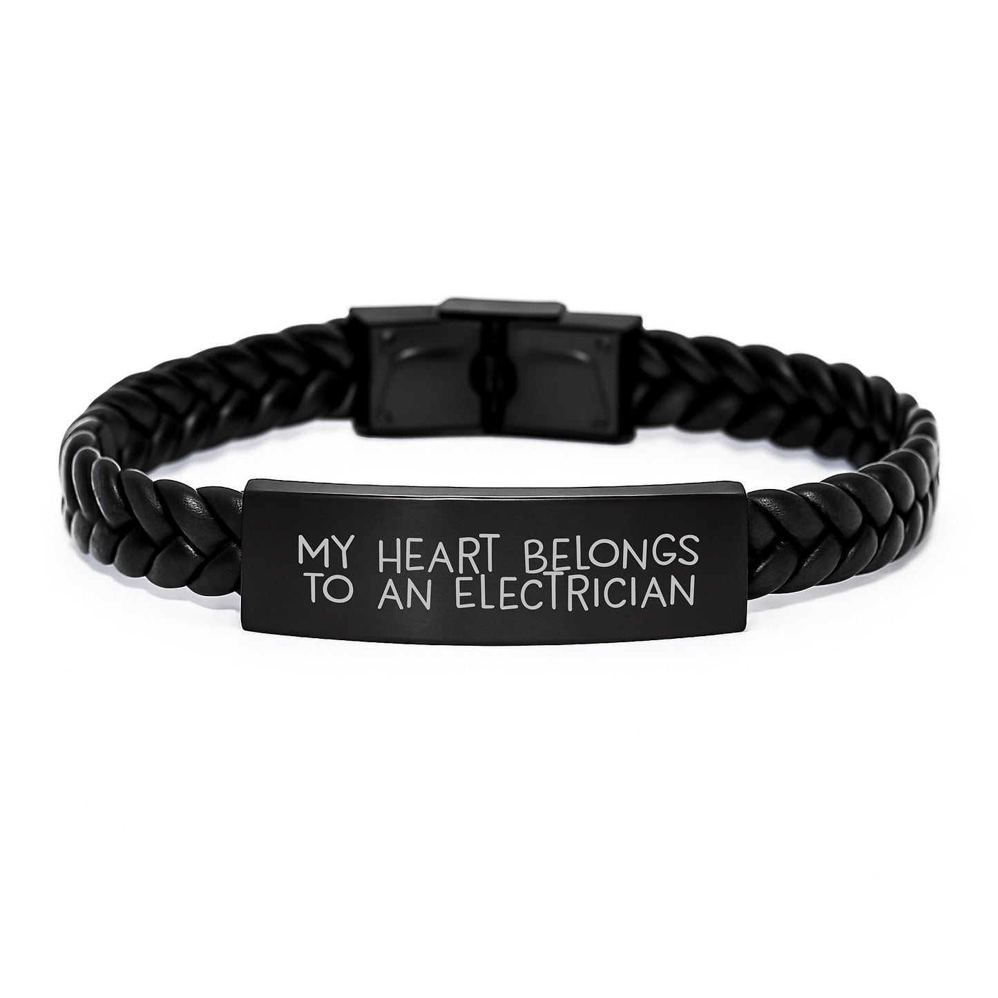 Funny Electrician Gifts, Interlaced Leather Bracelet for Men, Unique Christmas Unique Ideas from Friends to Electrician Husband - Image 1