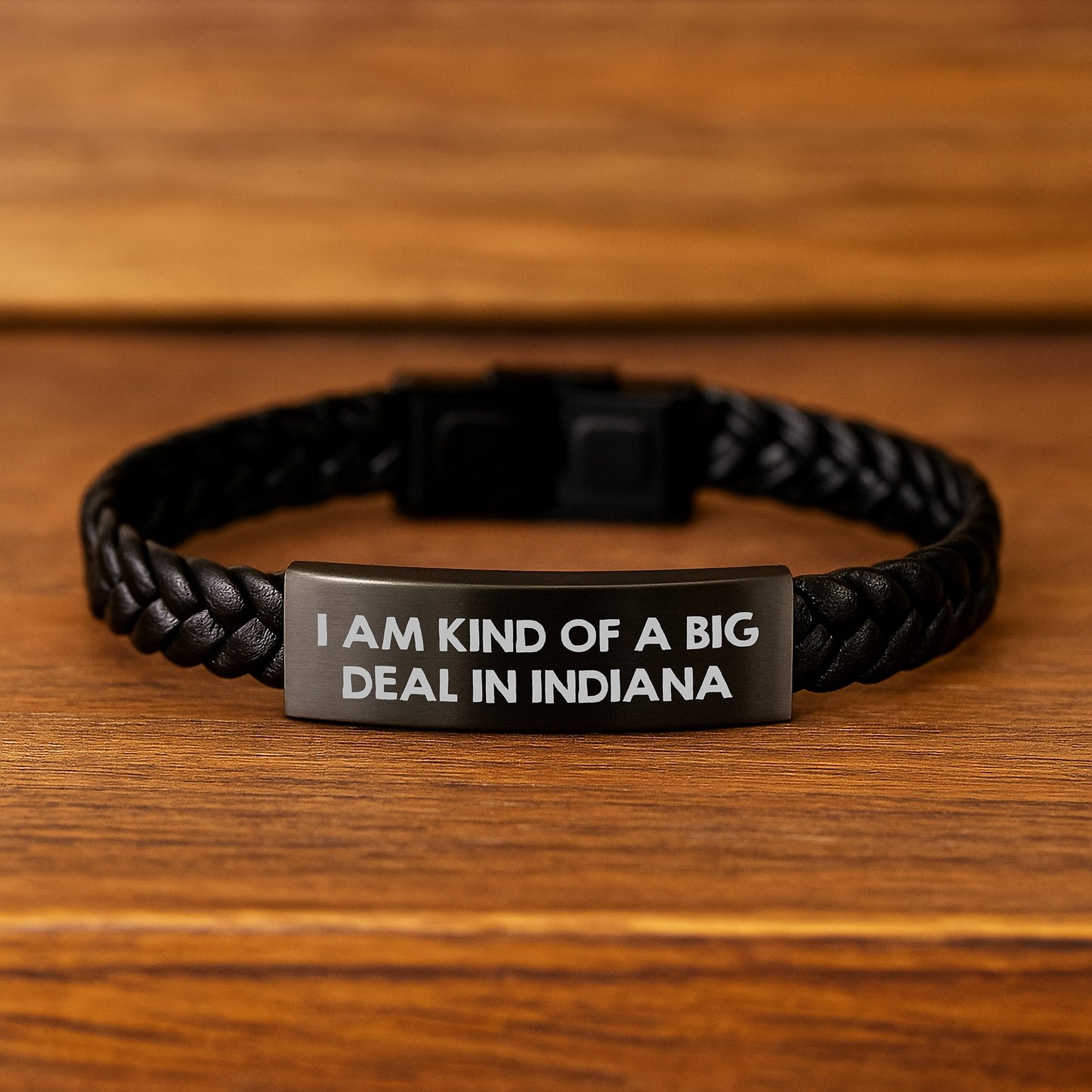 Indiana Unique Gifts for Him I Am Kind Of A Prime Selection In Indiana Interlaced Leather Bracelet Stainless Steel PU Leather - Image 2