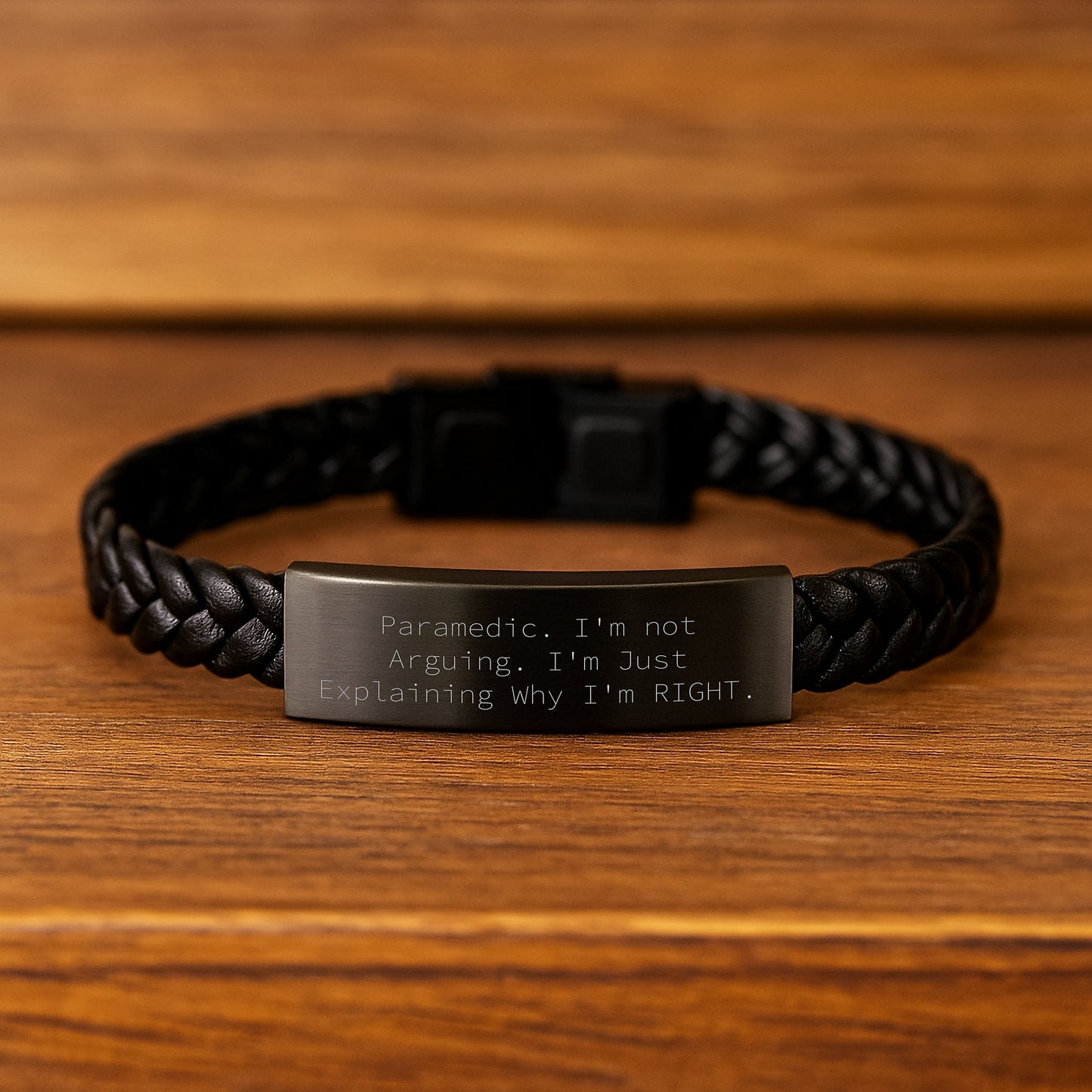 Funny Rescue Worker Gifts from Men to Rescue Worker Friends on Graduation Unique Gifts - Interlaced Leather Bracelet with Stainless Steel and PU Leather - Image 2