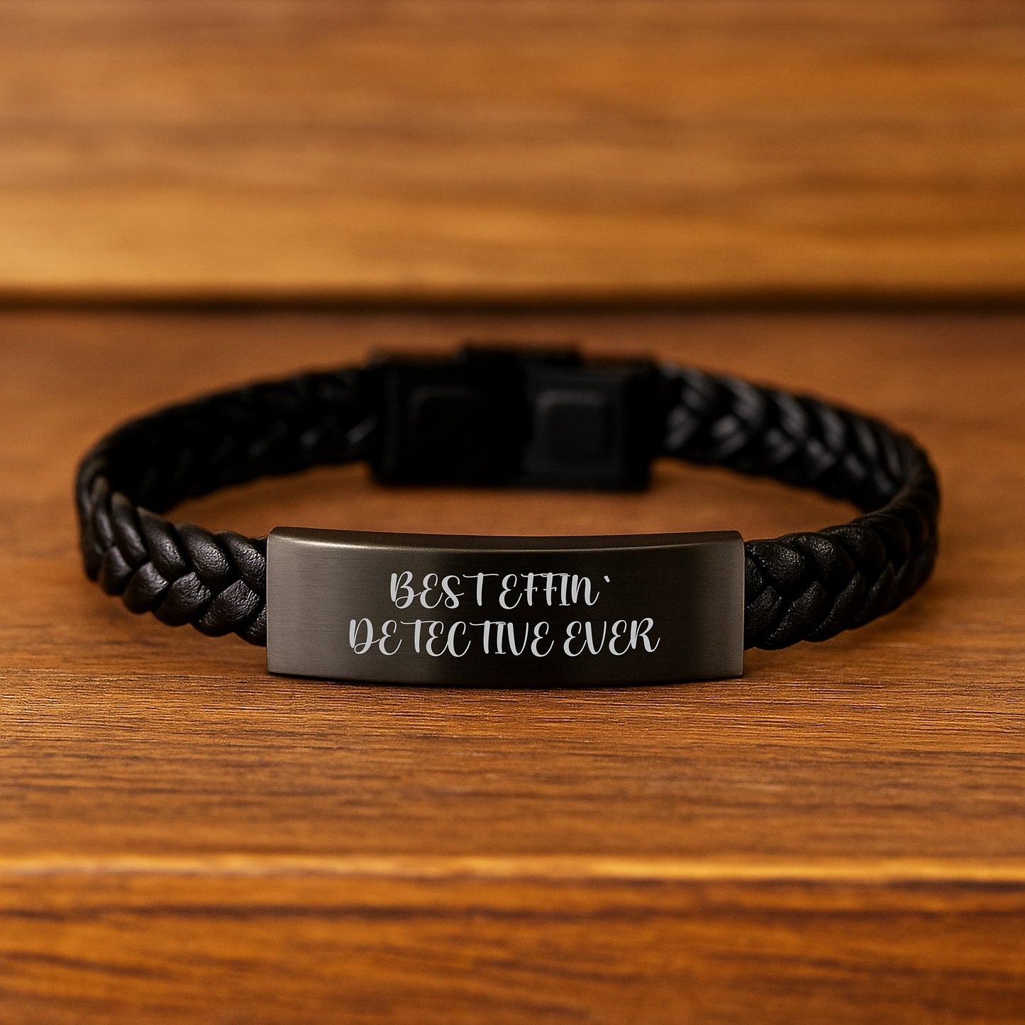 Detective Keepsake Interlaced Leather Bracelet for Him Birthday Gift - Image 2