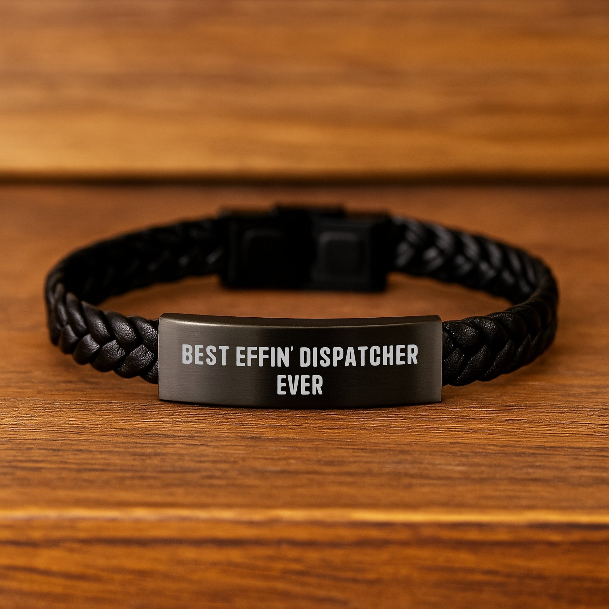 Dispatcher Keepsake Interlaced Leather Bracelet for Him Birthday Gift - Image 2