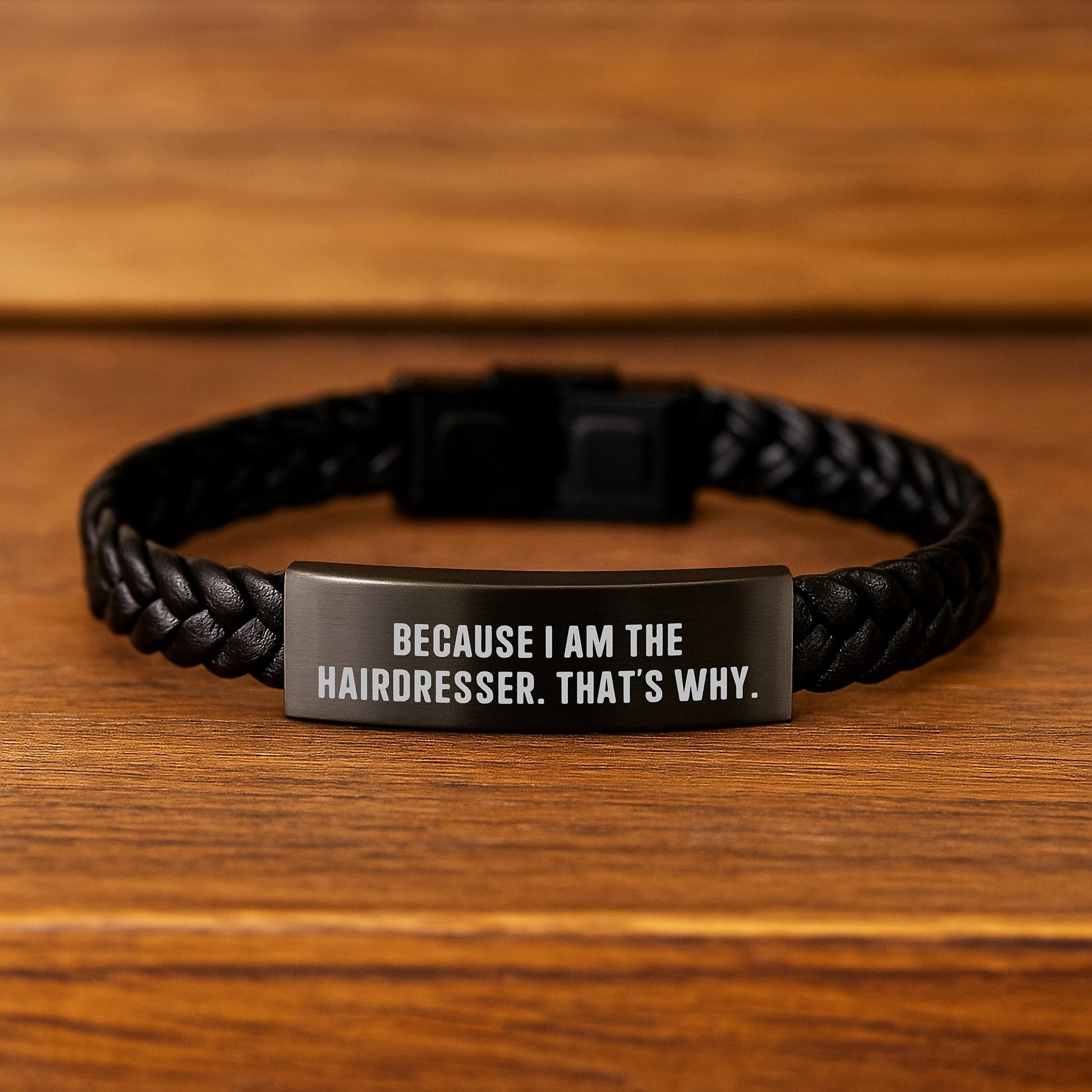 Hairdresser Interlaced Leather Bracelet Birthday Gift Present for Her - Image 2