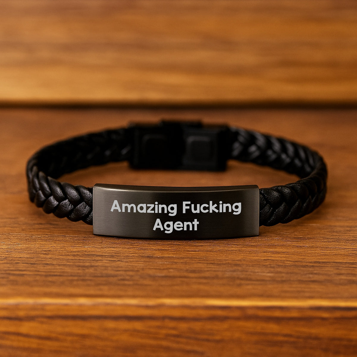 Agent Interlaced Leather Bracelet Keepsake for Him Christmas Gift - Image 2