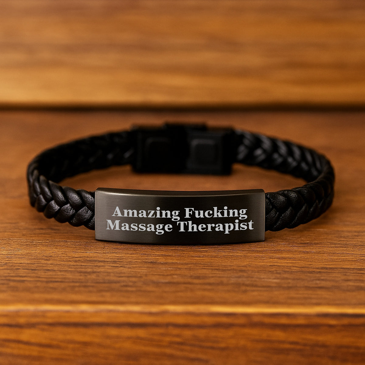 Massage Therapist Keepsake Leather Bracelet for Him Christmas Gift - Image 2