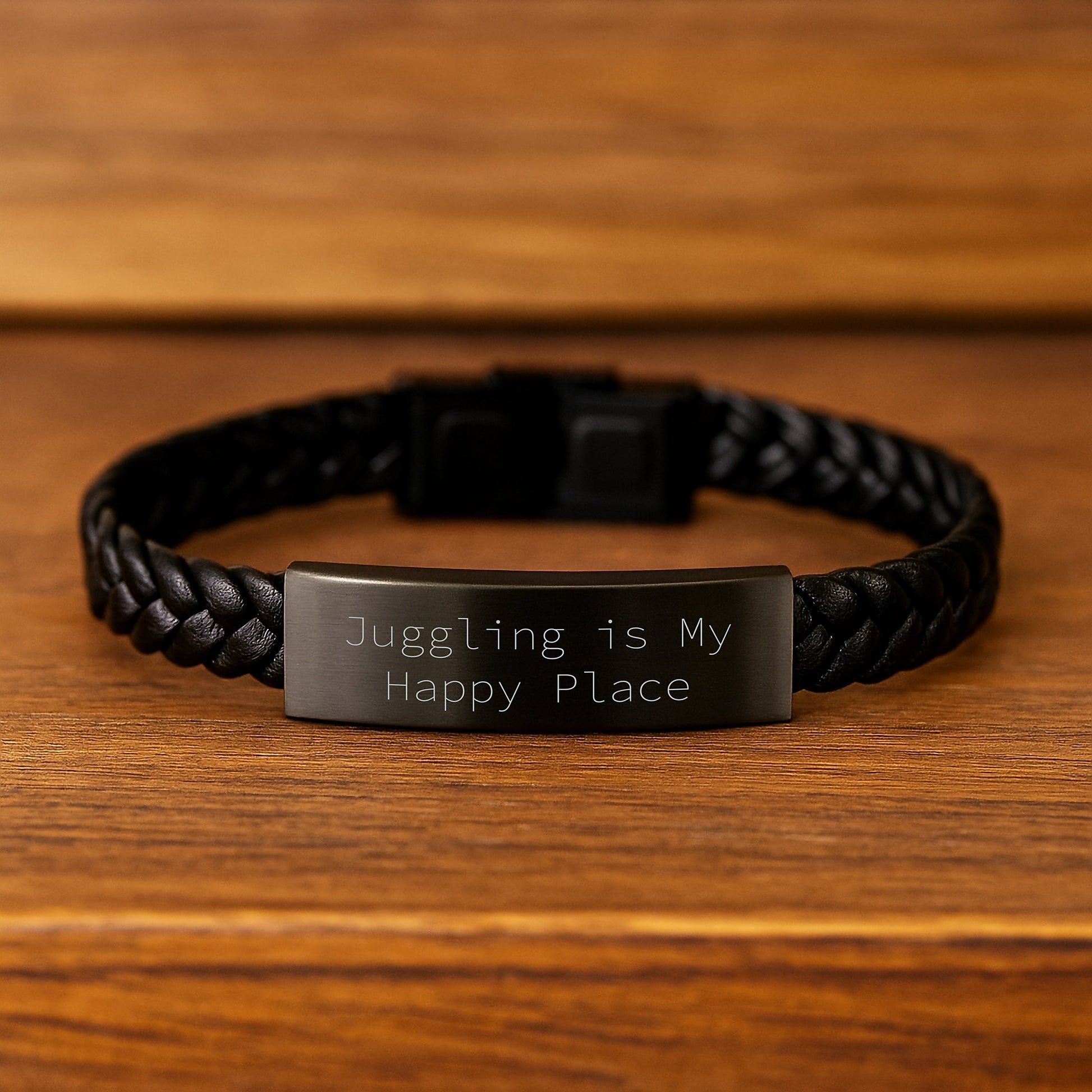 Funny Juggling Motivation Interlaced Leather Bracelet Gifts from Mom on Mother's Day - Inspired by Juggling Is My Happy Place - Image 2