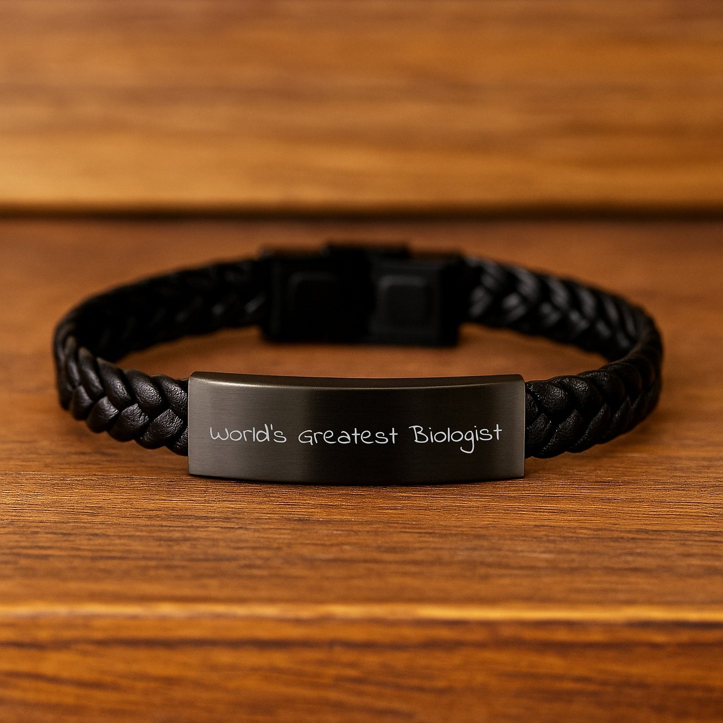 Funny World's Greatest Biologist Gifts for Men Interlaced Leather Bracelet Unique Father's Day Unique Gifts from Dad to Son - Image 2