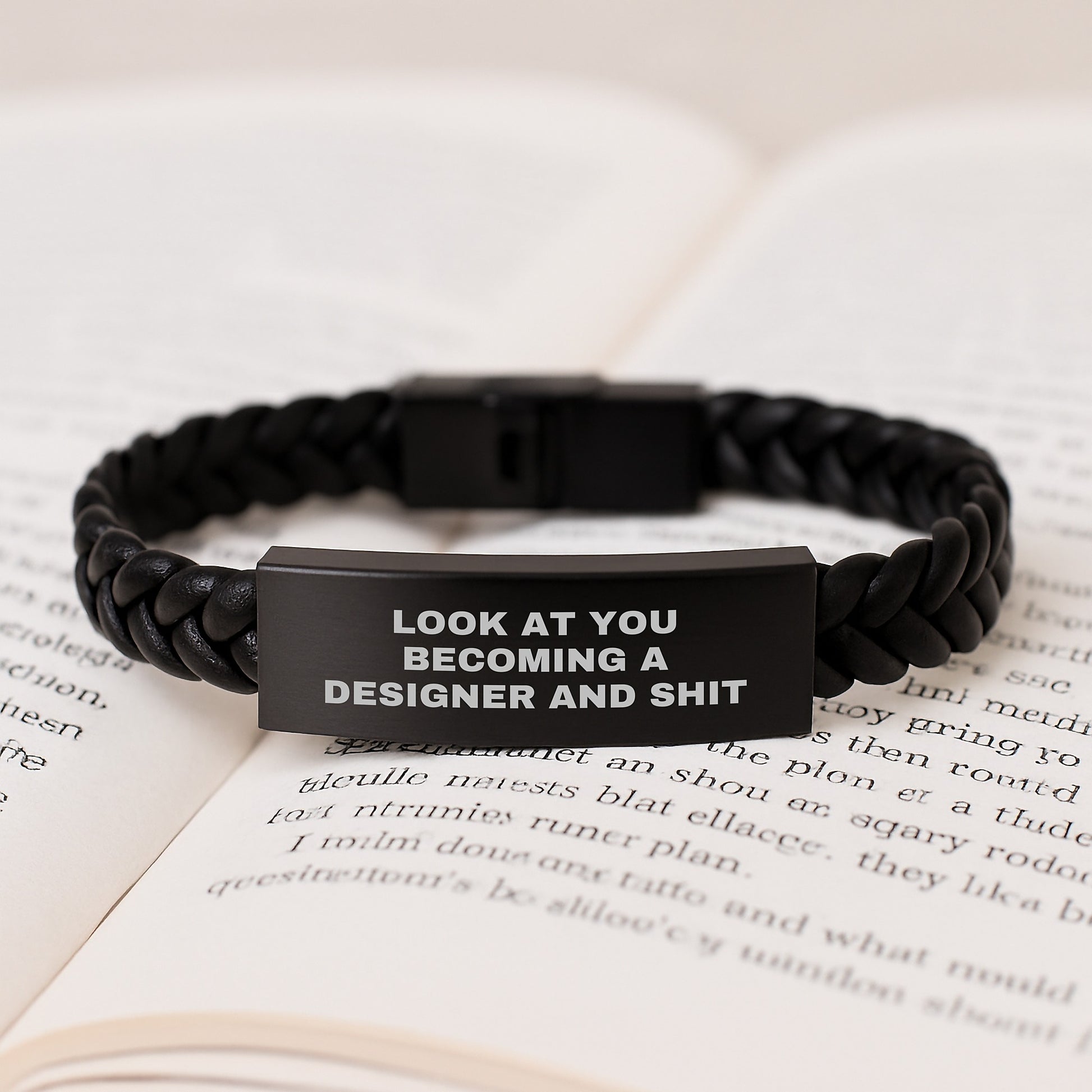Unique Designer Gifts for Him, Funny Graduation Unique Interlaced Leather Bracelet for Men, Gifts from Friends to Designer - Image 3