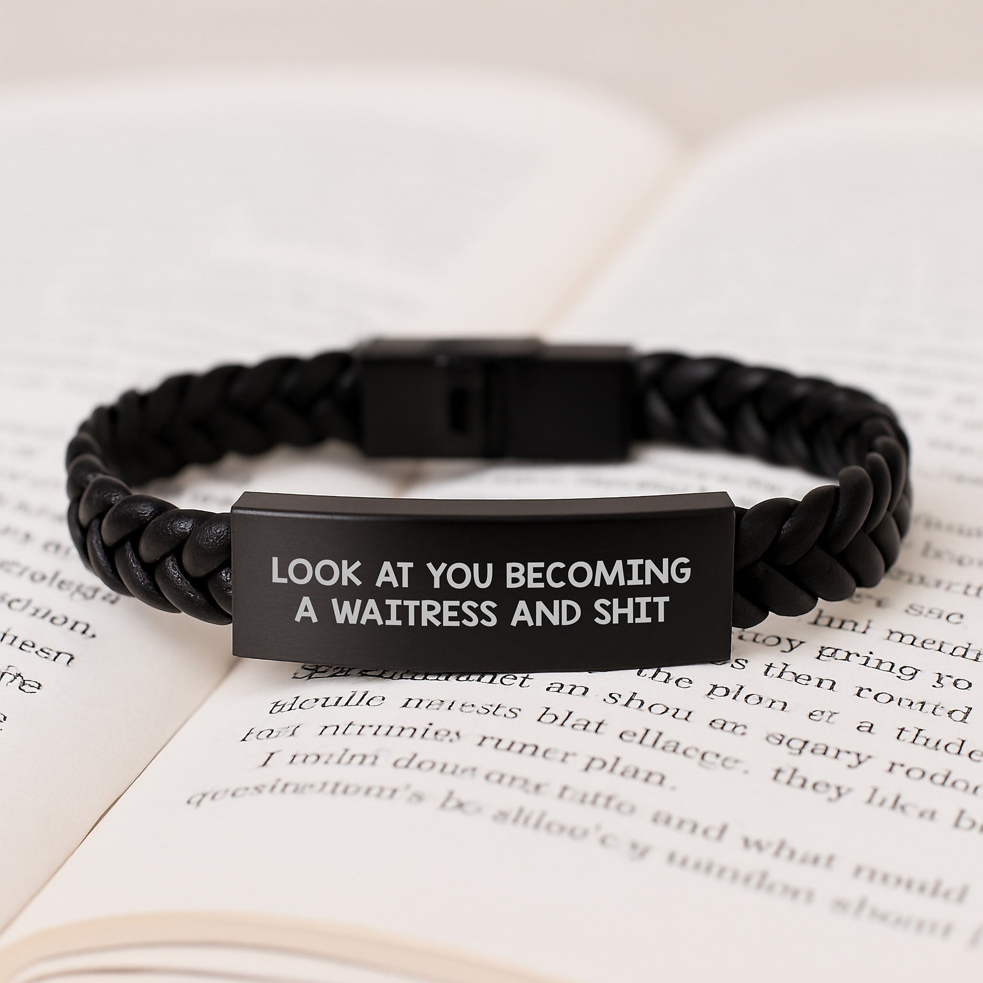 Funny Waitress Gifts Interlaced Leather Bracelet for Women, Mother's Day Unique Presents from Husband or Sweetheart - Image 3