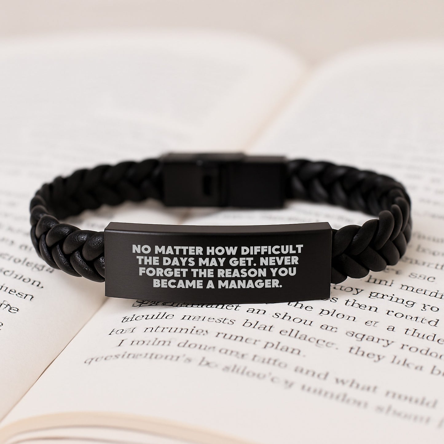 Manager Gifts for Him, Inspirational Interlaced Leather Bracelet, No Matter How Difficult The Days May Get, Gifts from Friends - Image 3